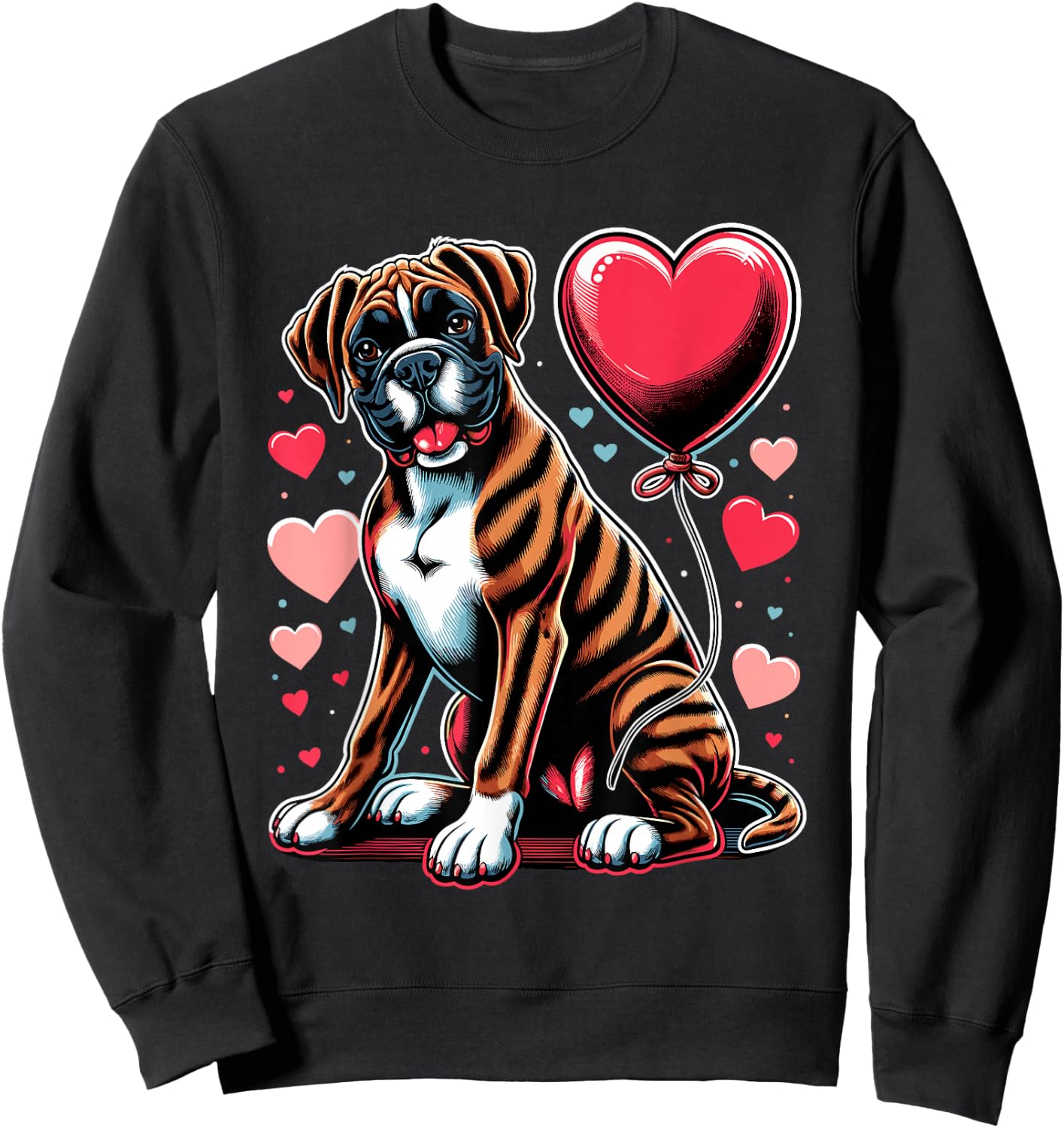 Boxer Dog Valentine's Day Dog Owner Valentine Sweatshirt - Sweatshirt | Black