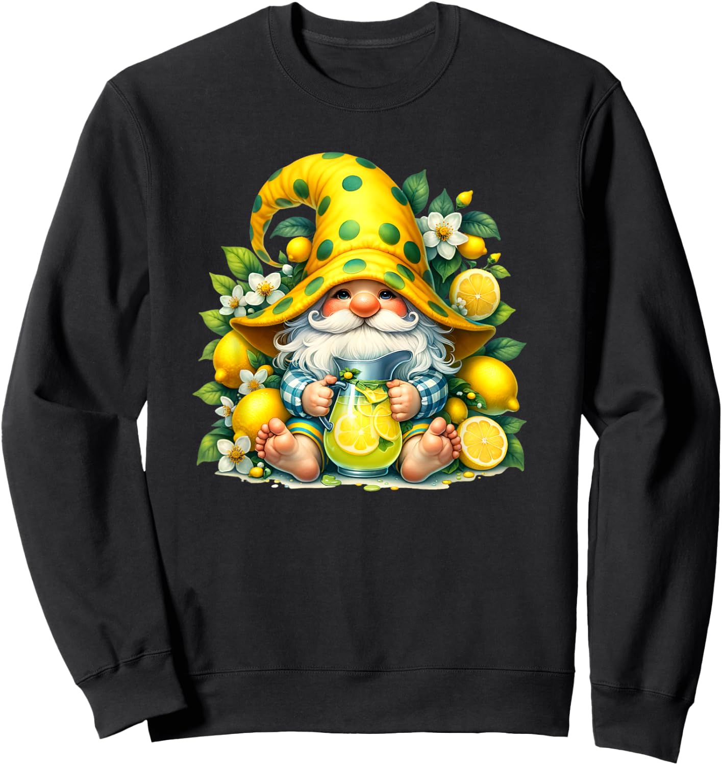 Lemonade Gnome And Men Lemon Fruits For Summer Sweatshirt - Sweatshirt | Black