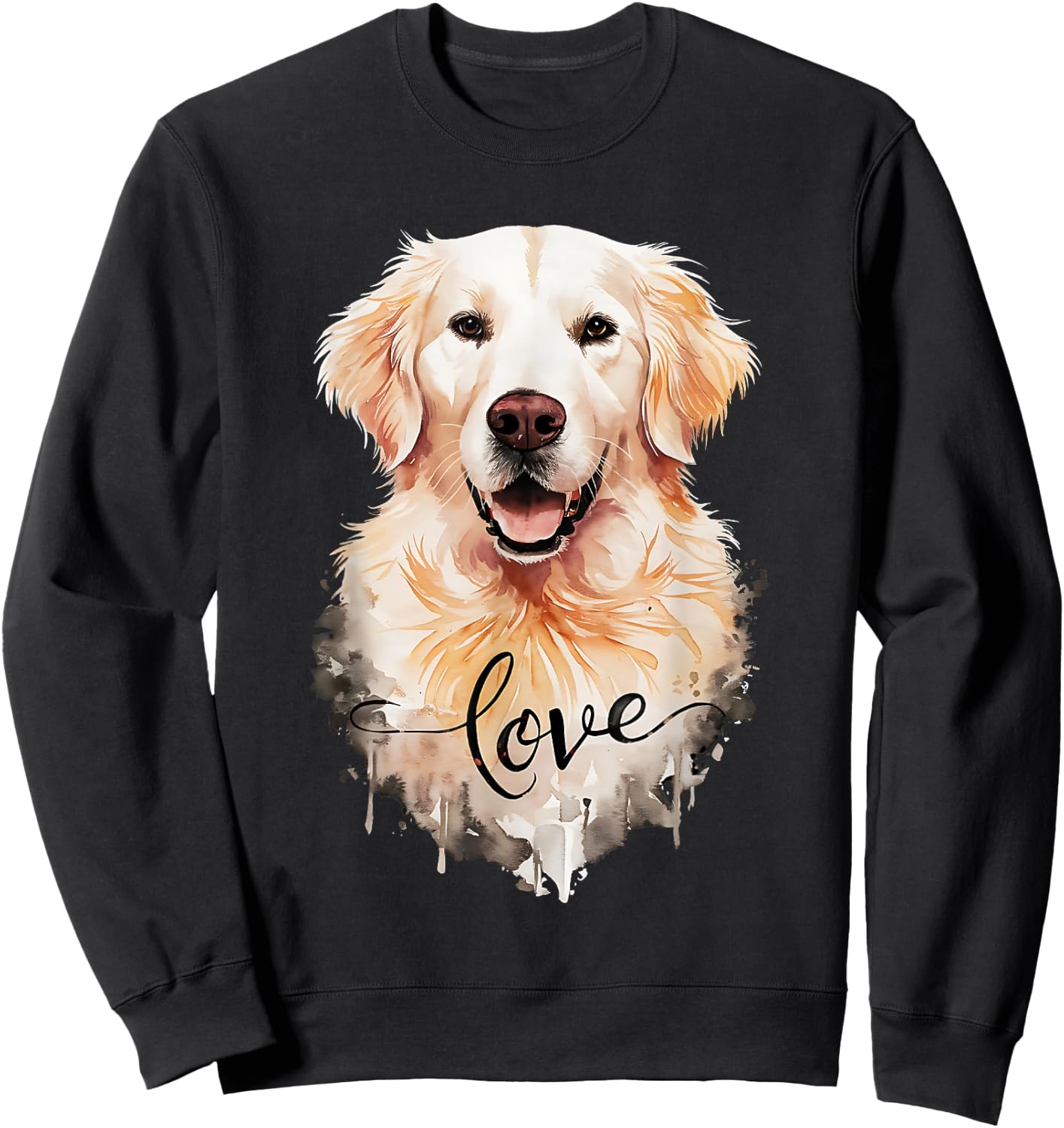 Love White English Cream Golden Retriever Mom Dad Dog Puppy Sweatshirt - Sweatshirt | Black