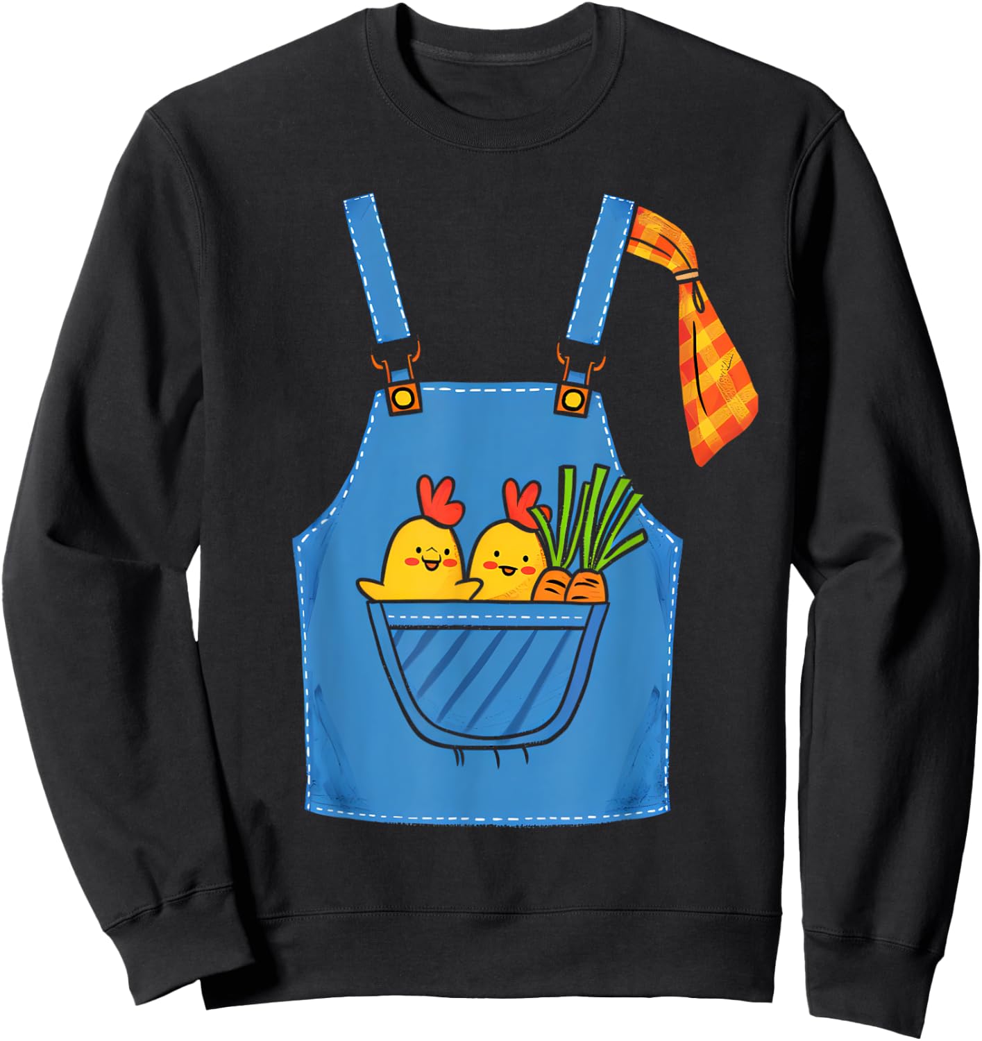 Farmer Costume Halloween Simple Cute Farm Women Men Kids Sweatshirt - Sweatshirt | Black