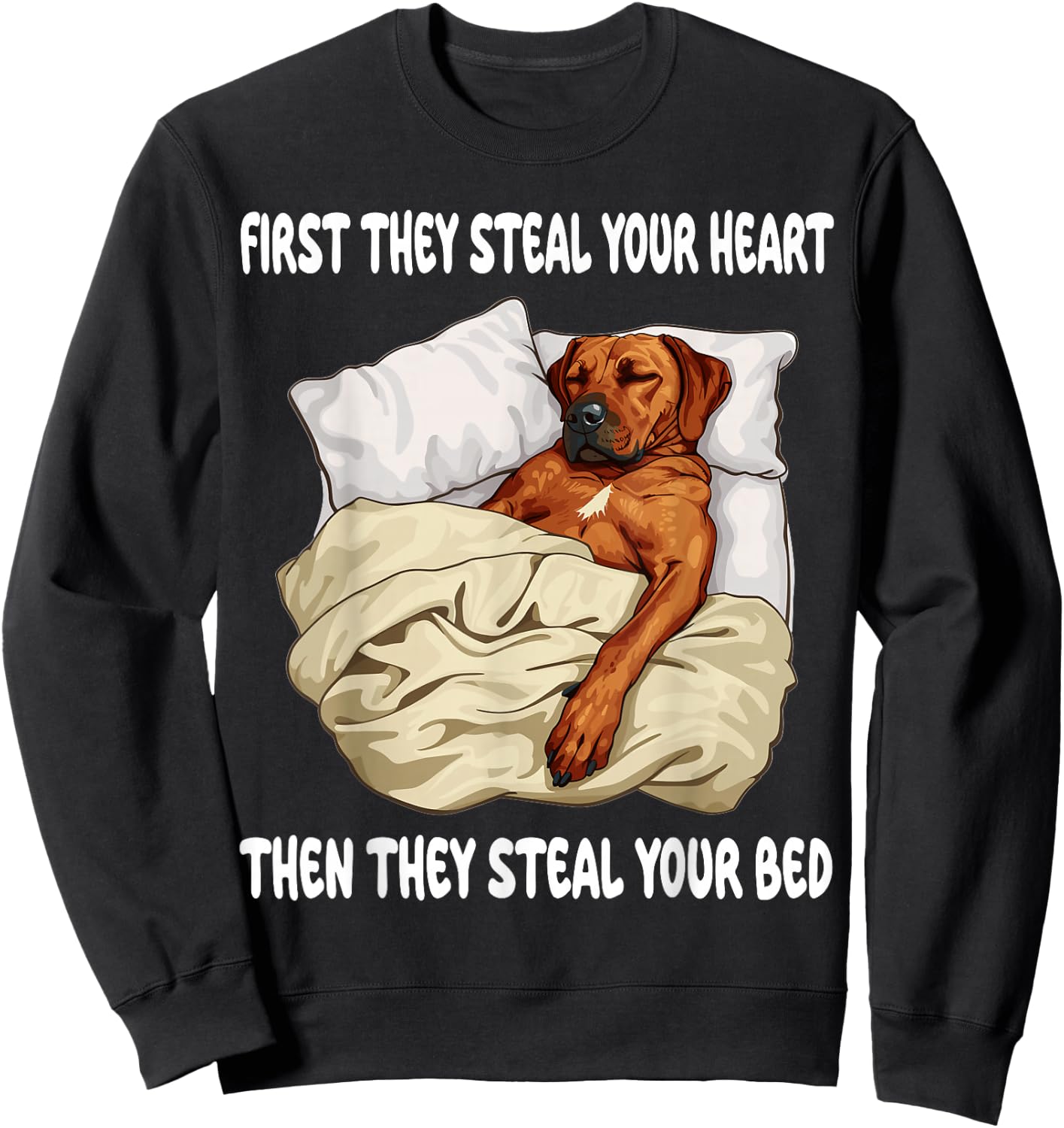 Rhodesian Ridgeback Sleeping Pajamas Nightgown Sweatshirt - Sweatshirt | Black