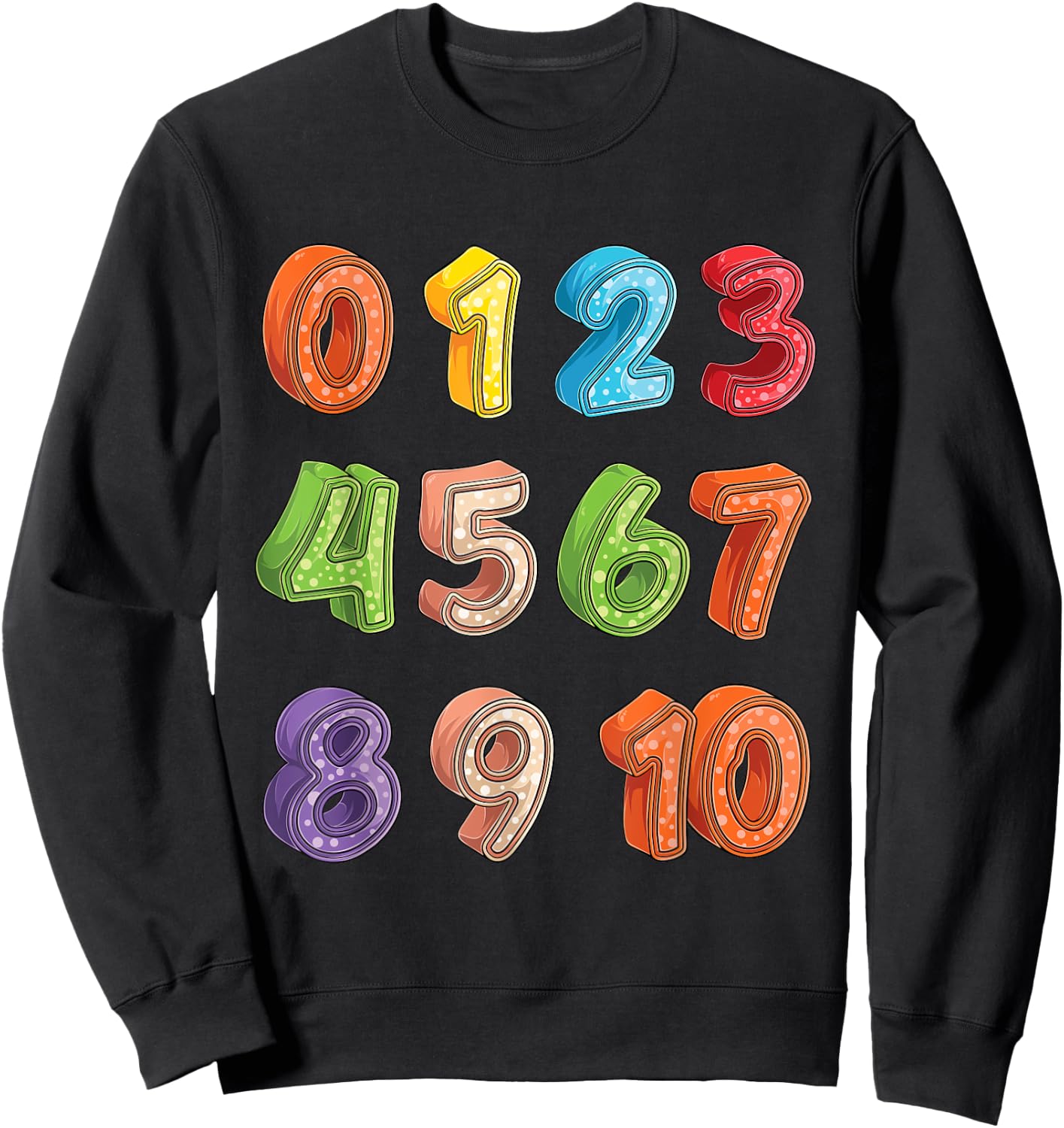 Math Numbers Learning Preschool Education For Kids Toddlers Sweatshirt - Sweatshirt | Black