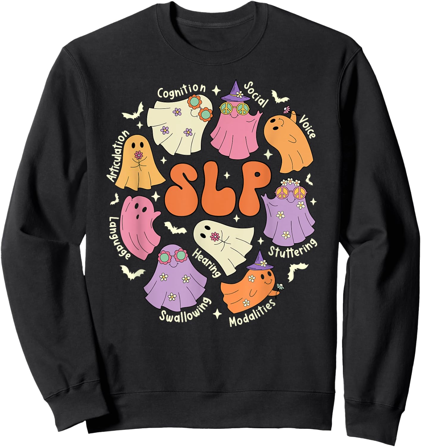 Speech Therapy Speech Language Pathologist Halloween Sweatshirt - Sweatshirt | Black