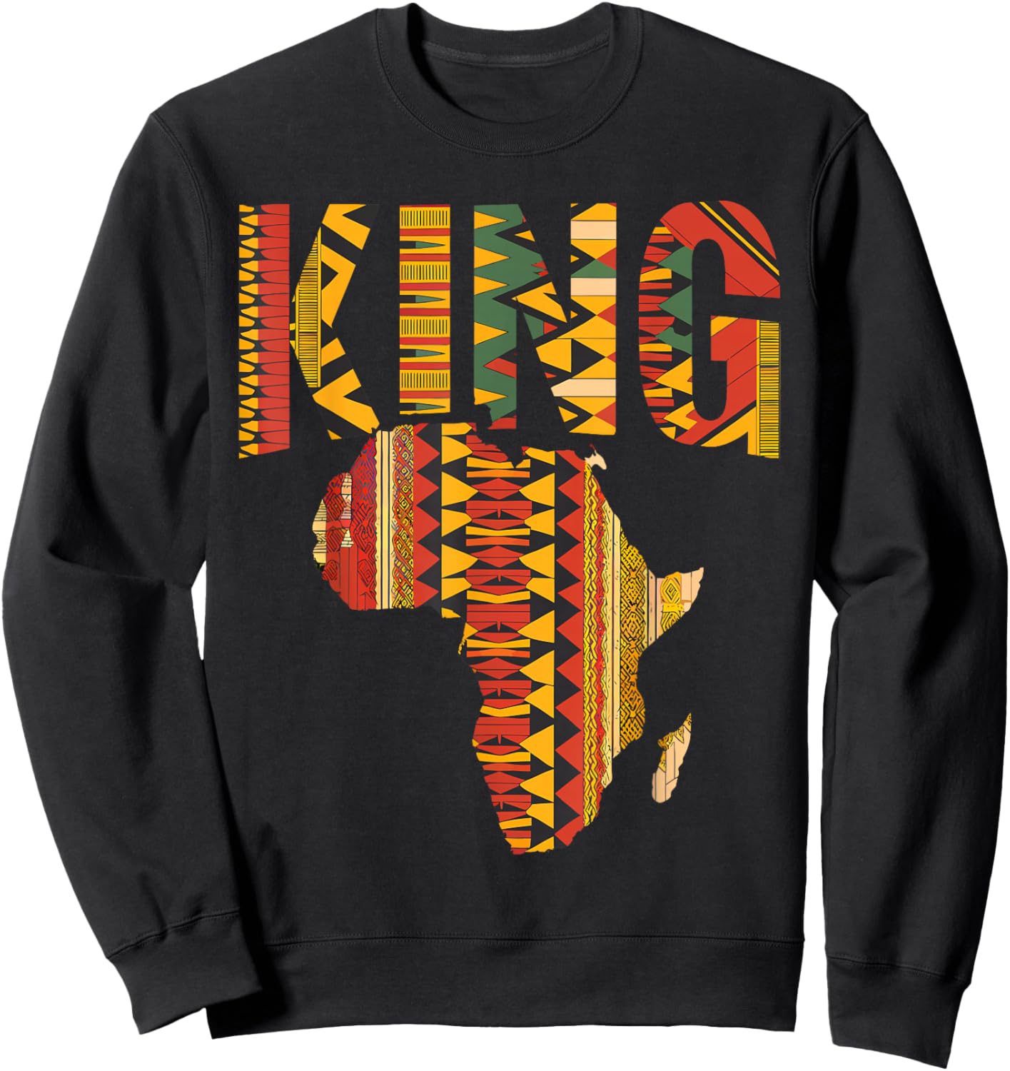 African King Map Kente Design Black Pride Melanin Kids Men Sweatshirt - Sweatshirt | Black