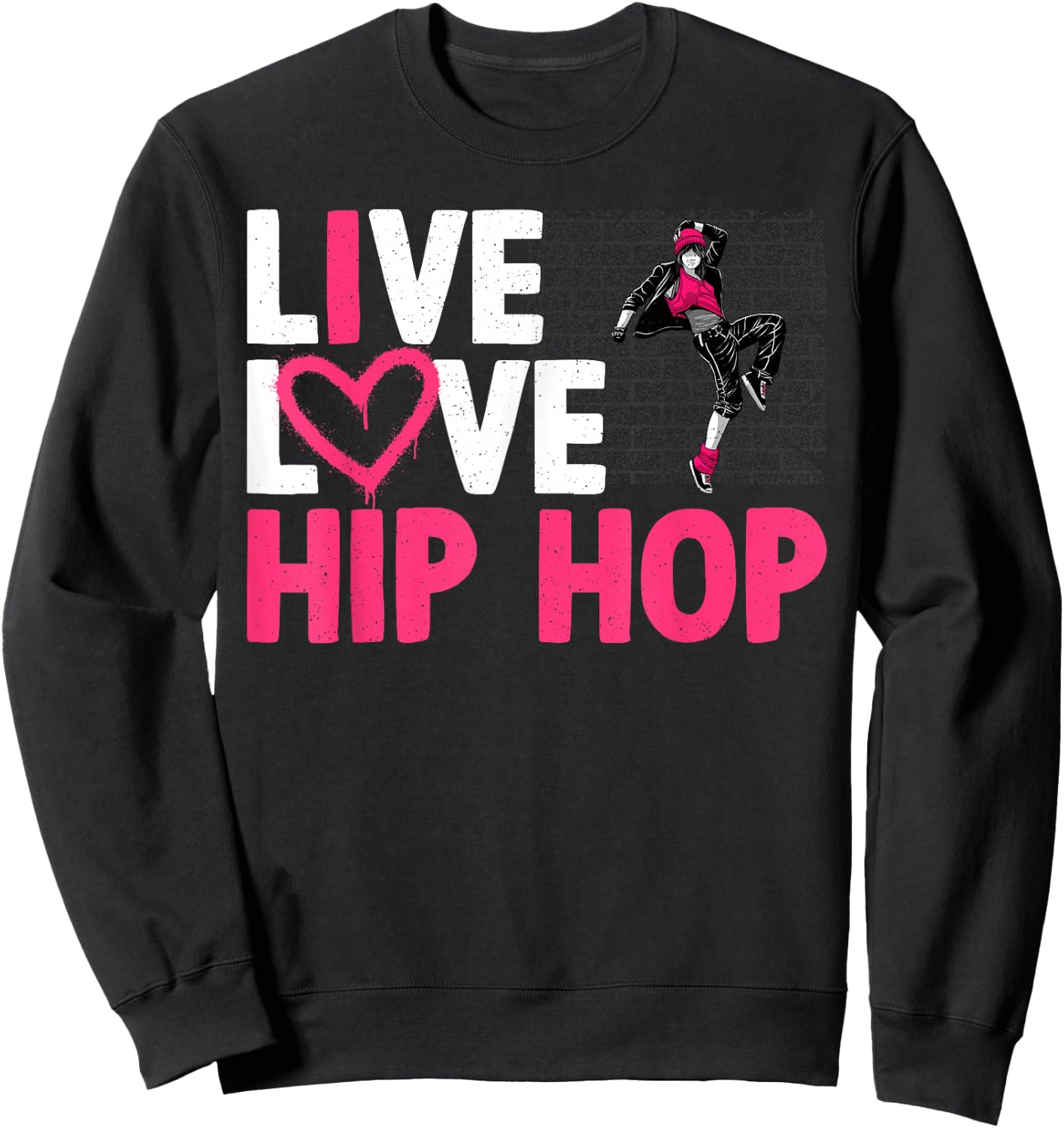 Cool Hip Hop Dancer Design Girls Hip Hop Lovers Sweatshirt - Sweatshirt | Black