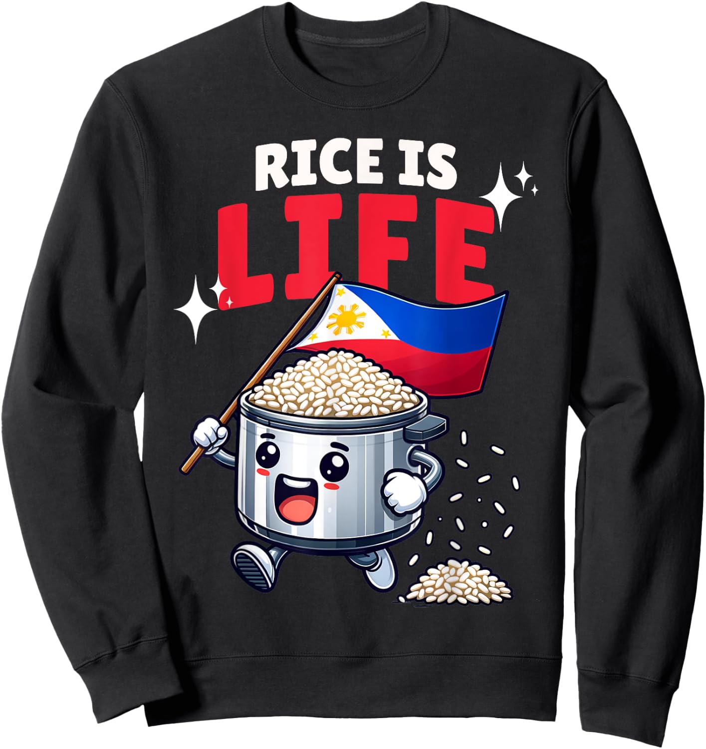 Pinoy Pinay lover of rice is life funny Filipino rice cooker Sweatshirt - Sweatshirt | Black