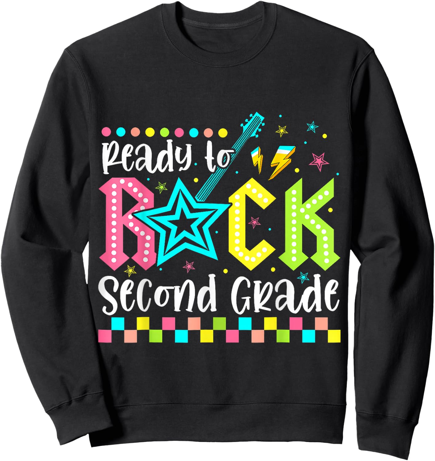 Ready To Rock Second Grade Back To School 2nd Grade Boy Kid Sweatshirt - Sweatshirt | Black