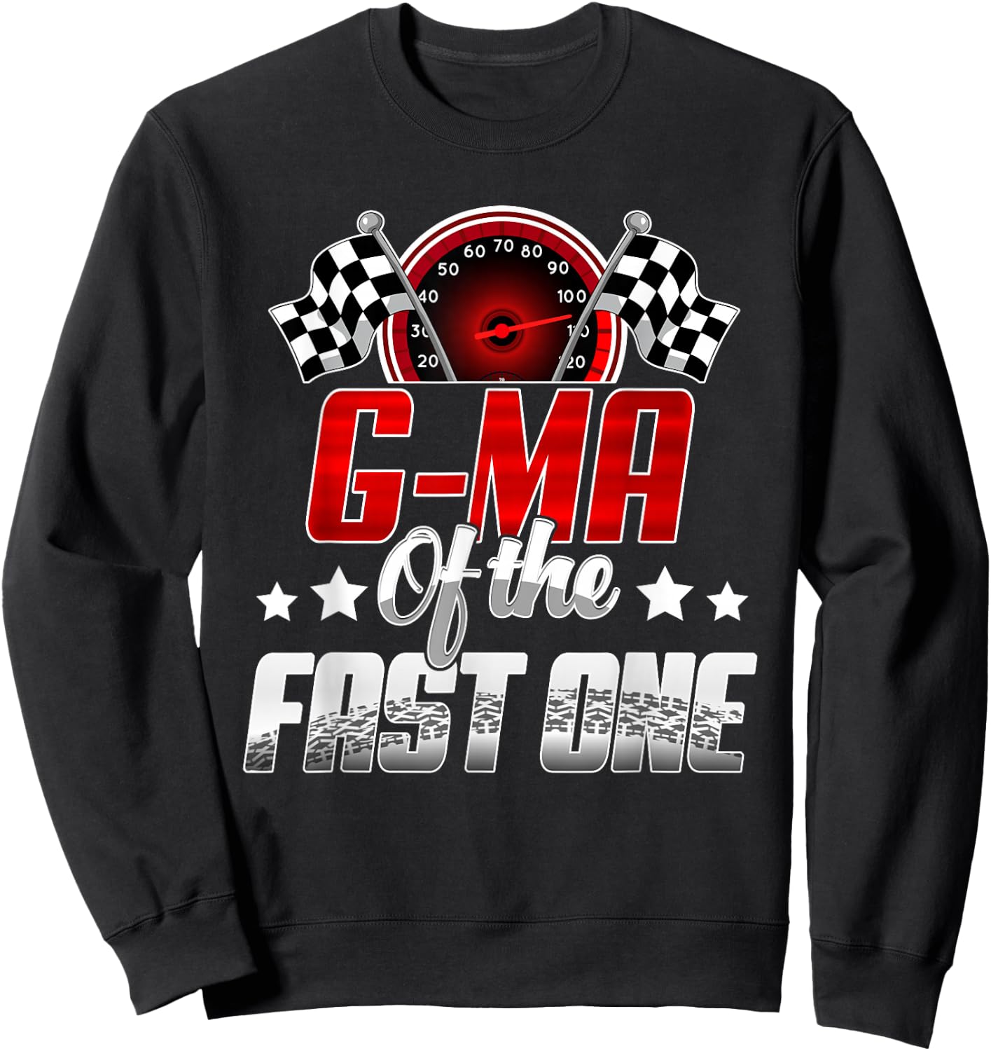 G Ma of The Fast One Birthday 1st Race Car Family Sweatshirt - Sweatshirt | Black
