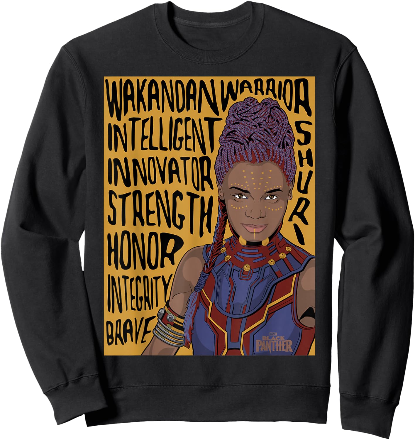 Marvel Black Panther Movie Shuri Word Art Graphic Sweatshirt - Sweatshirt | Black