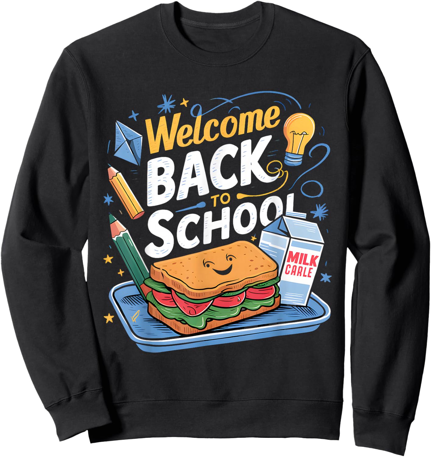 Welcome Back to School Lunch Lady First Day of School Sweatshirt - Sweatshirt | Black