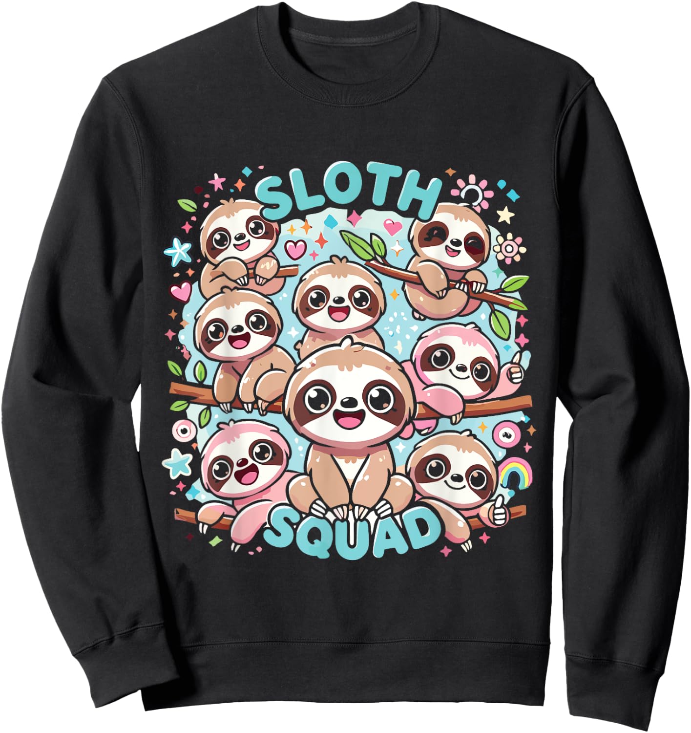 Sloth Squad Cute Sloth Sweatshirt - Sweatshirt | Black