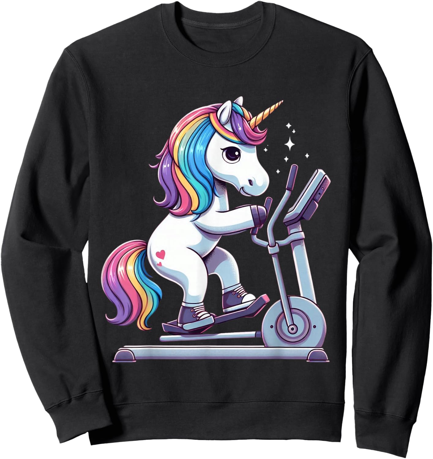 Unicorn Elliptical Training Boys Girls Men Women Kids Adults Sweatshirt - Sweatshirt | Black