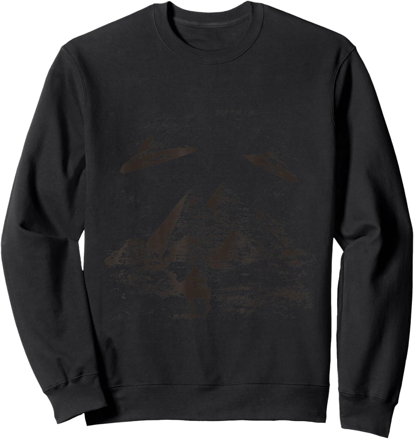 Camel Pyramid with Alien and Ufo Sweatshirt - Sweatshirt | Black