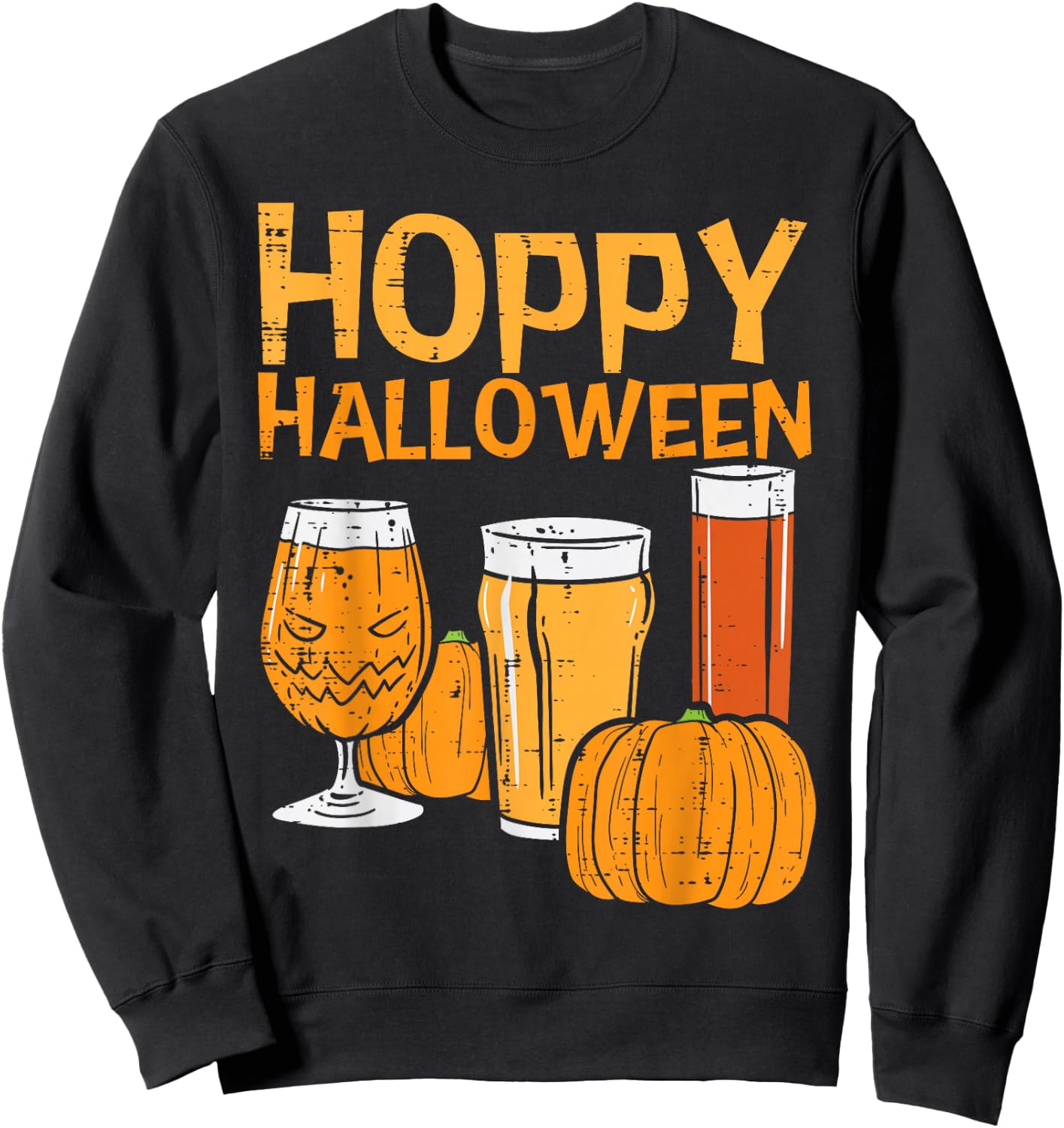 Hoppy Halloween Funny Dad Halloween Beer Men Grandpa Uncle Sweatshirt - Sweatshirt | Black