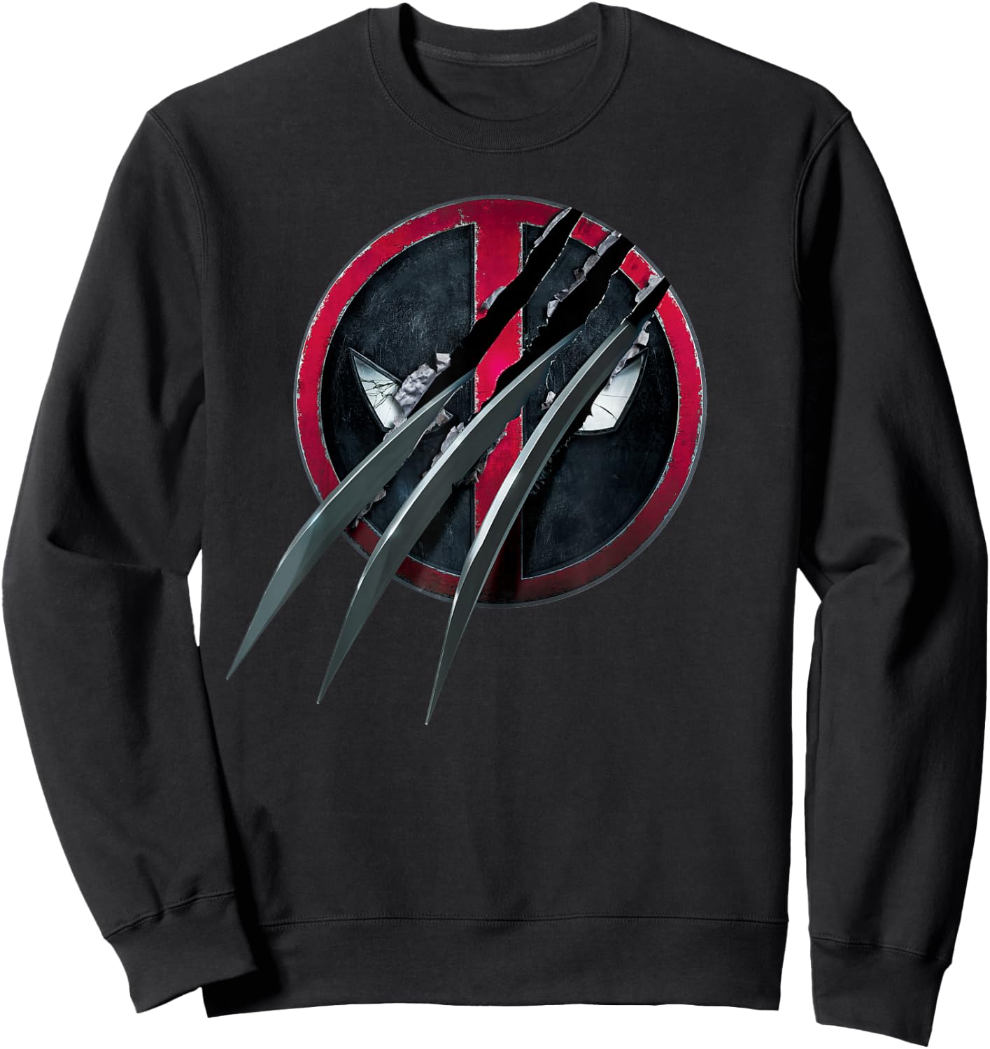 Marvel Studios Deadpool & Wolverine Slashed Icon with Claws Sweatshirt - Sweatshirt | Black