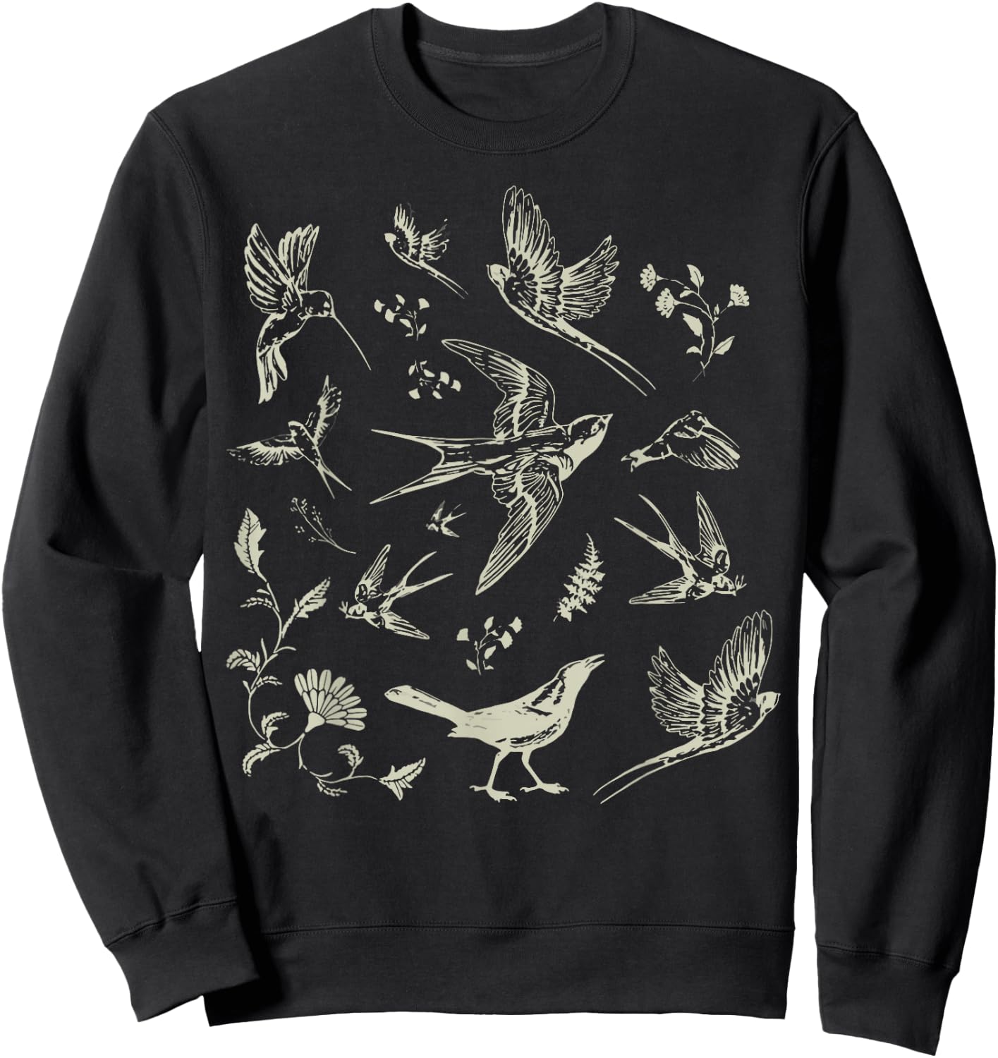 Vintage Bird Lover Birding Bird Watching Birder Bird Watcher Sweatshirt - Sweatshirt | Black