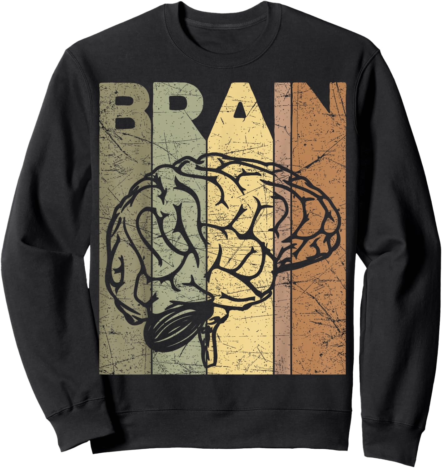 Brain Vintage Neurologist Retro Brain Section Neurology Sweatshirt - Sweatshirt | Black
