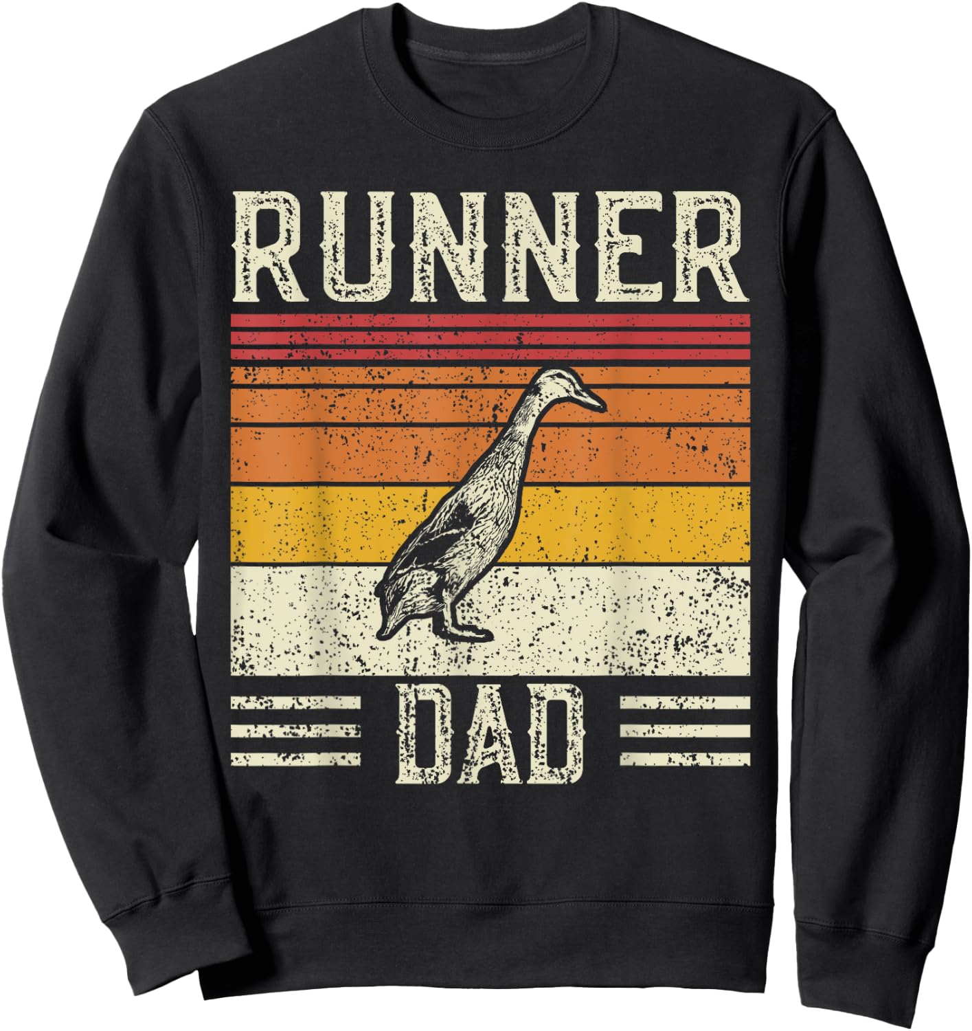 Best Duck Dad Men - Vintage Runner Duck Sweatshirt - Sweatshirt | Black