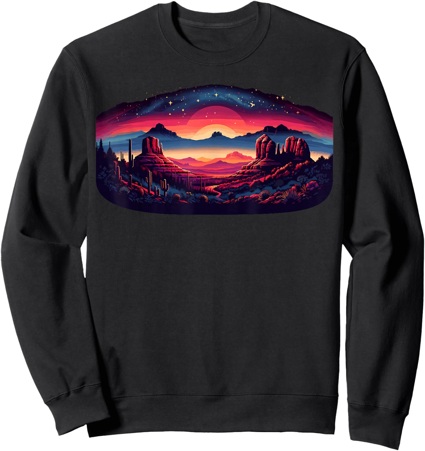 Sedona Arizona Nature Hiking Outdoor Mountain Sedona Night Sweatshirt - Sweatshirt | Black