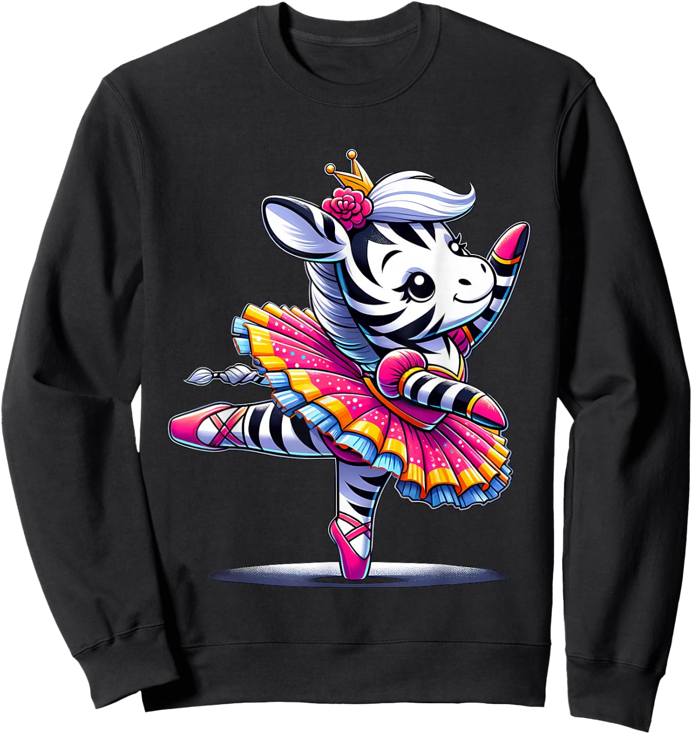 Ballerina Zebra Dancing Sweatshirt - Sweatshirt | Black