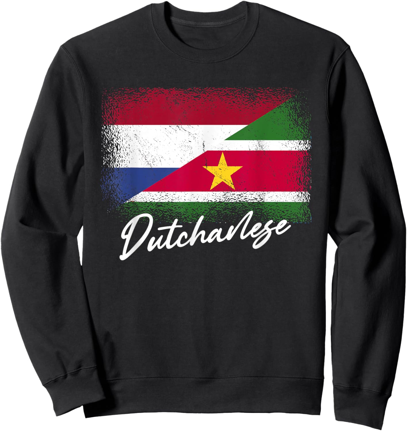 Dutchanese Netherlands Suriname Flag Holland Surinamese Sweatshirt - Sweatshirt | Black