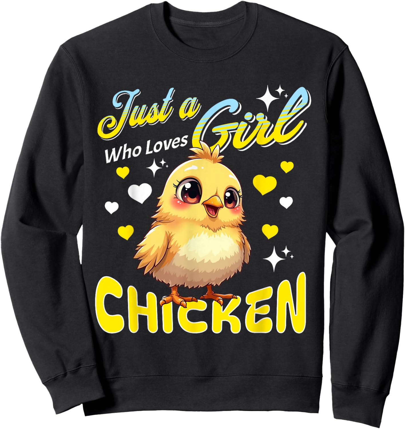Just a Girl Who Loves Chicken Dress and Kids Sweatshirt - Sweatshirt | Black