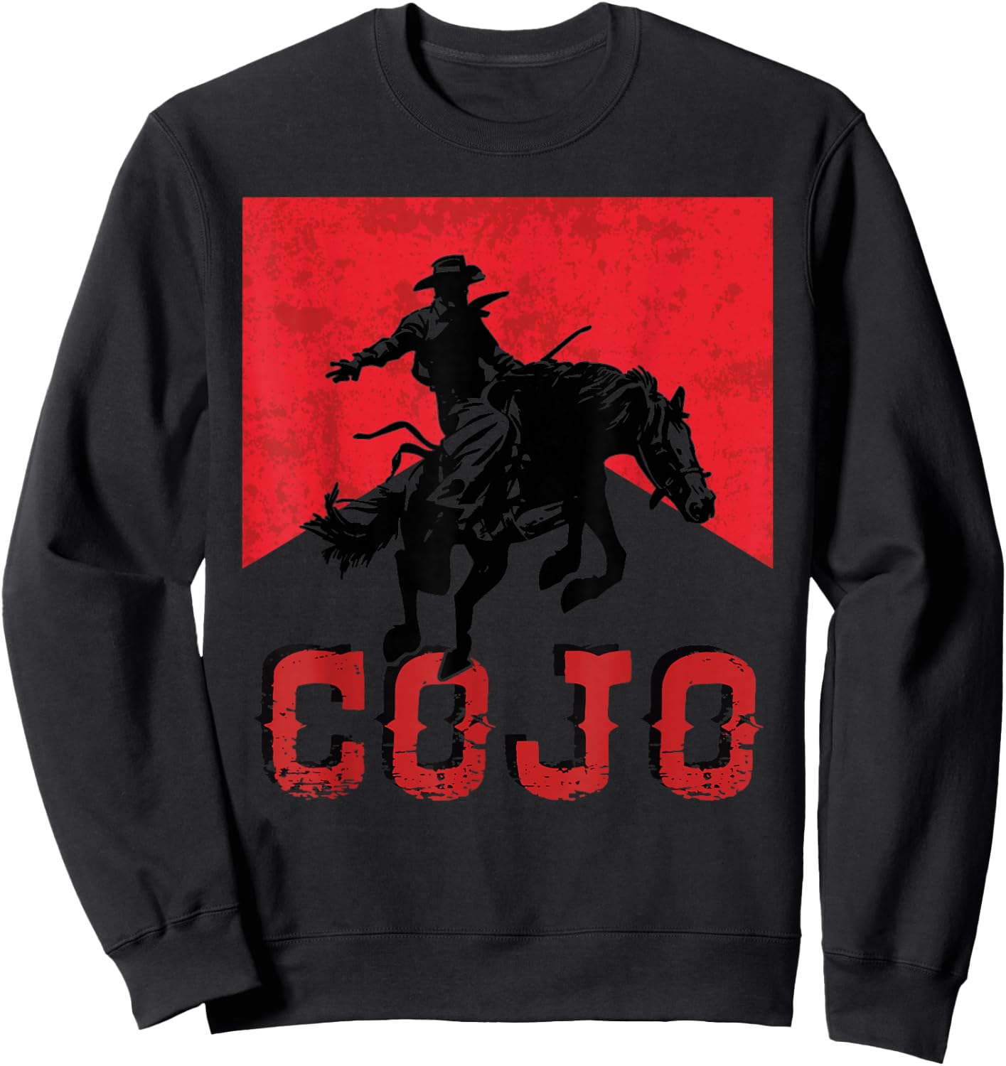 Retro Cojo Johnson Bull Skull Music Country 70s Cowboy Boots Sweatshirt - Sweatshirt | Black