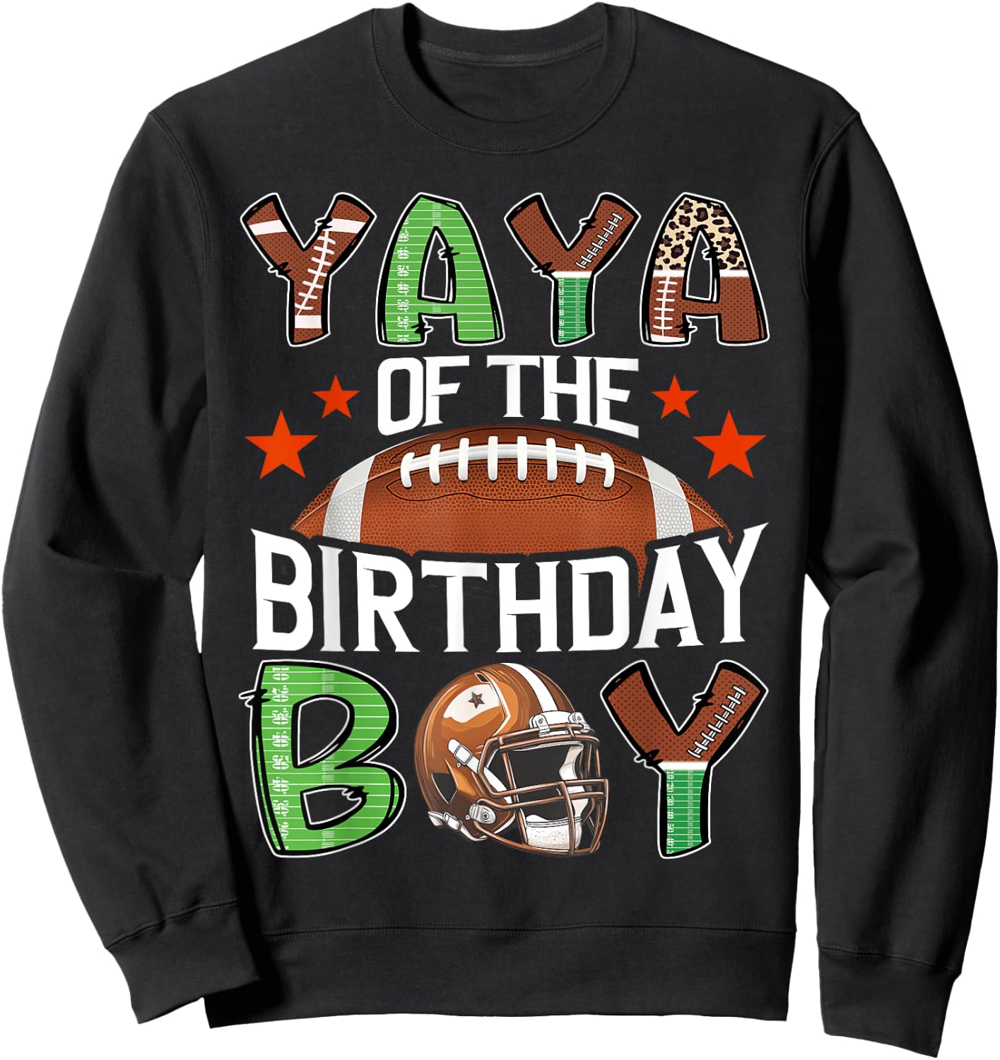 Yaya Of The Birthday Boy Game Day Football Sweatshirt - Sweatshirt | Black