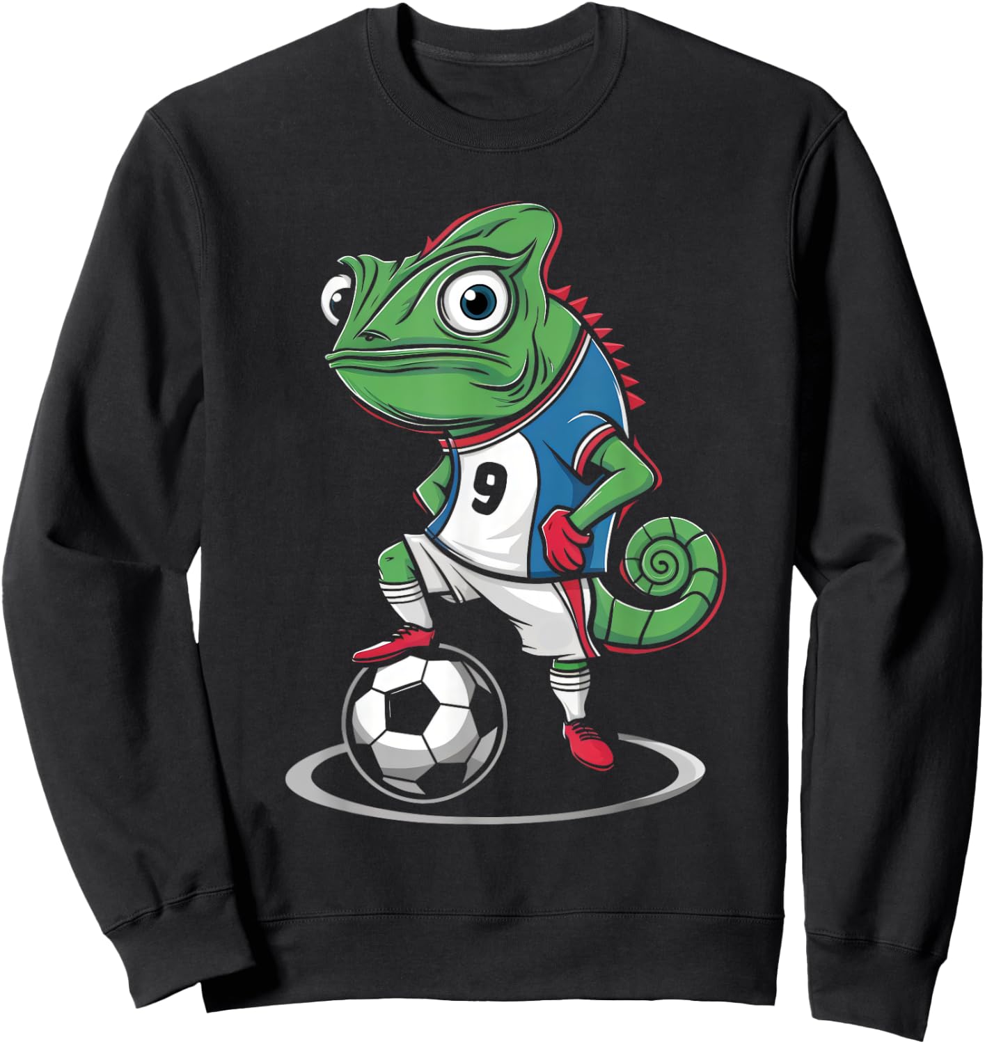 Chameleon Lizards Soccer Player Reptile Sweatshirt - Sweatshirt | Black
