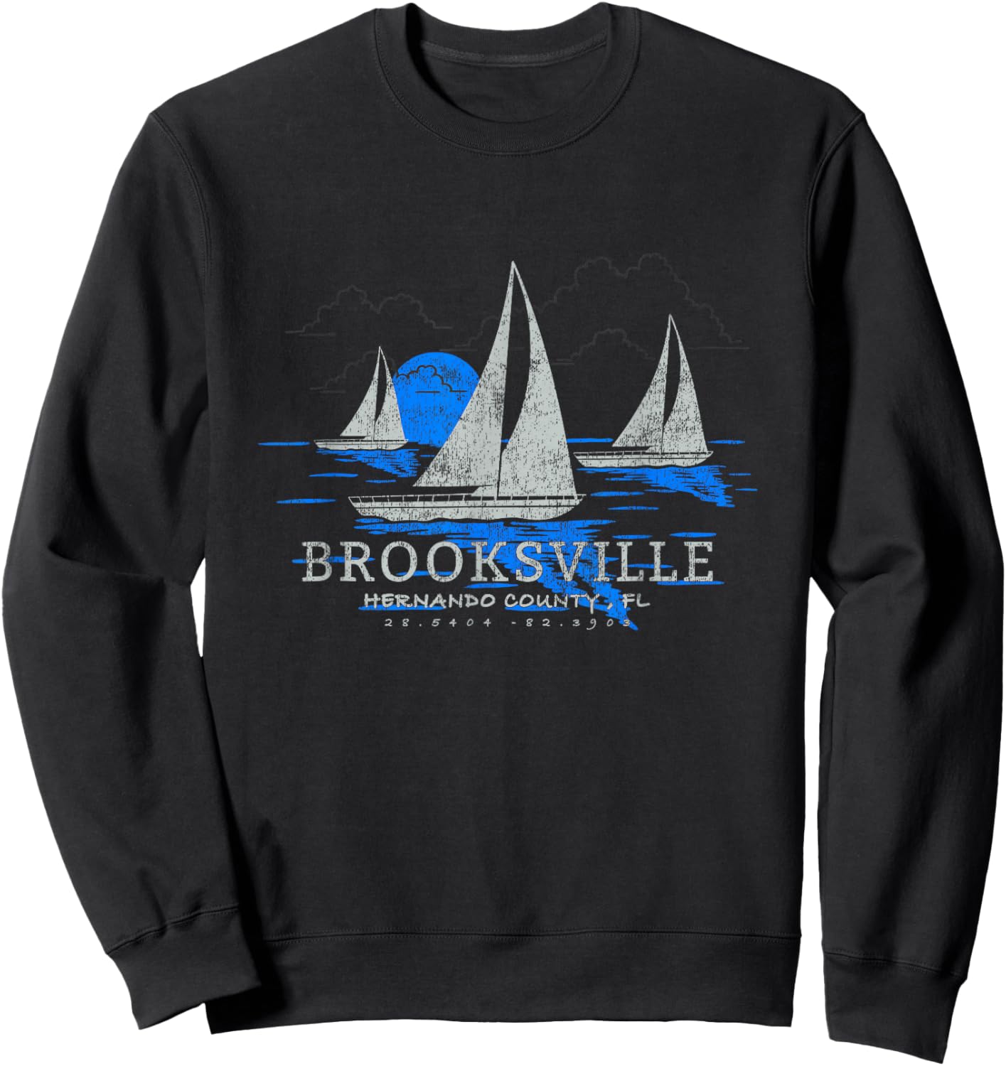 Brooksville Florida Yachting Souvenir Brooksville Sweatshirt - Sweatshirt | Black