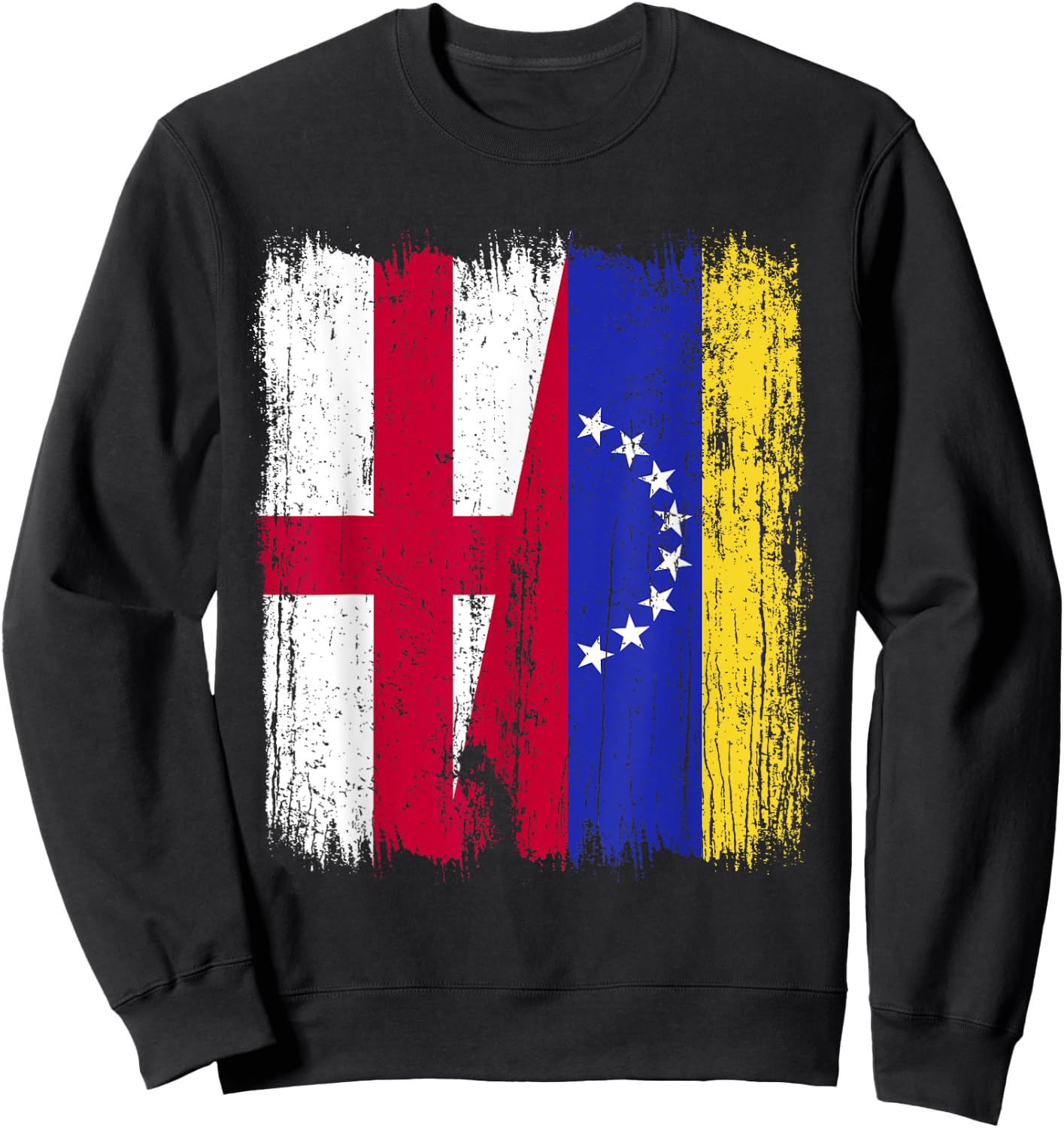 England Venezuela Half Flag English Venezuelan Jersey Sweatshirt - Sweatshirt | Black