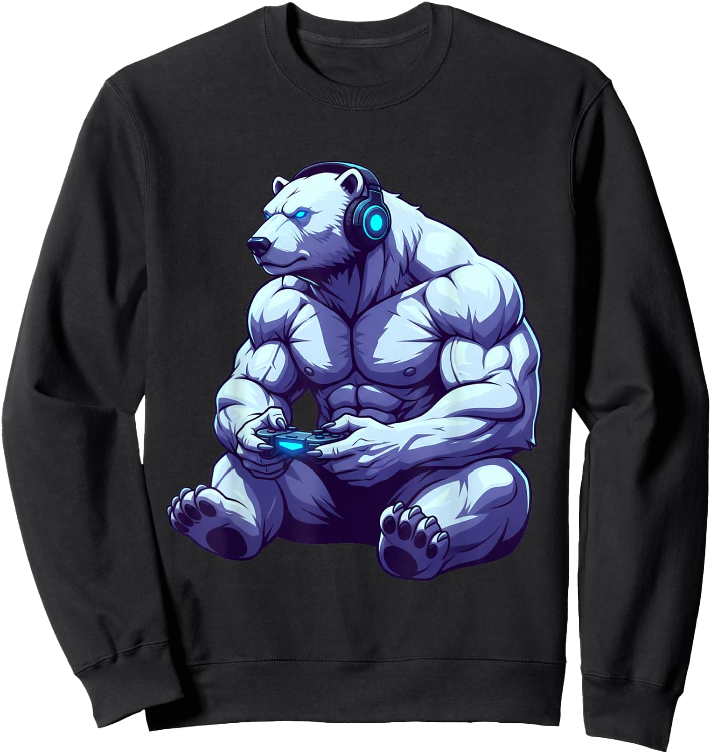 Polar Bear Funny Video Games Polar Bear Sweatshirt - Sweatshirt | Black