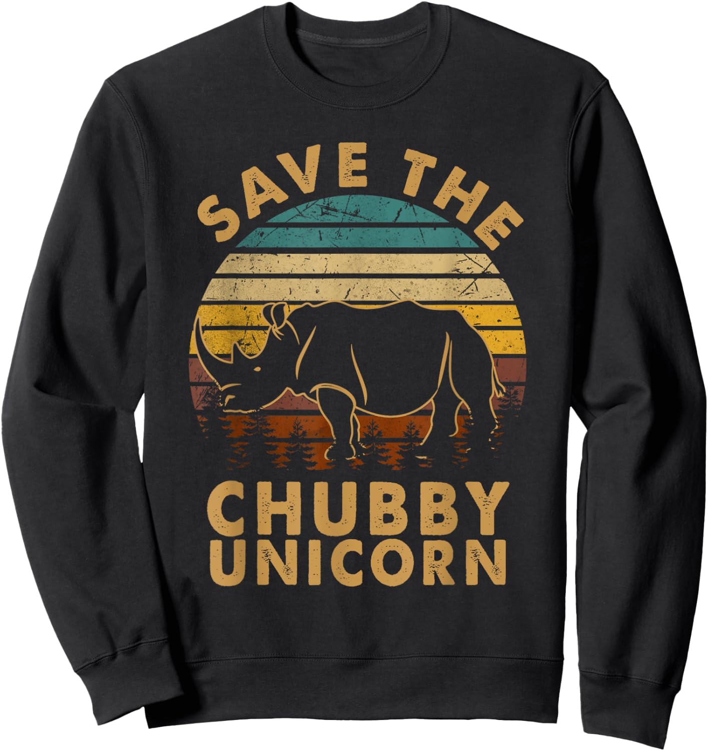 Classic Arts Save The Chubby Unicorn Lovely Animals Outfits Sweatshirt - Sweatshirt | Black