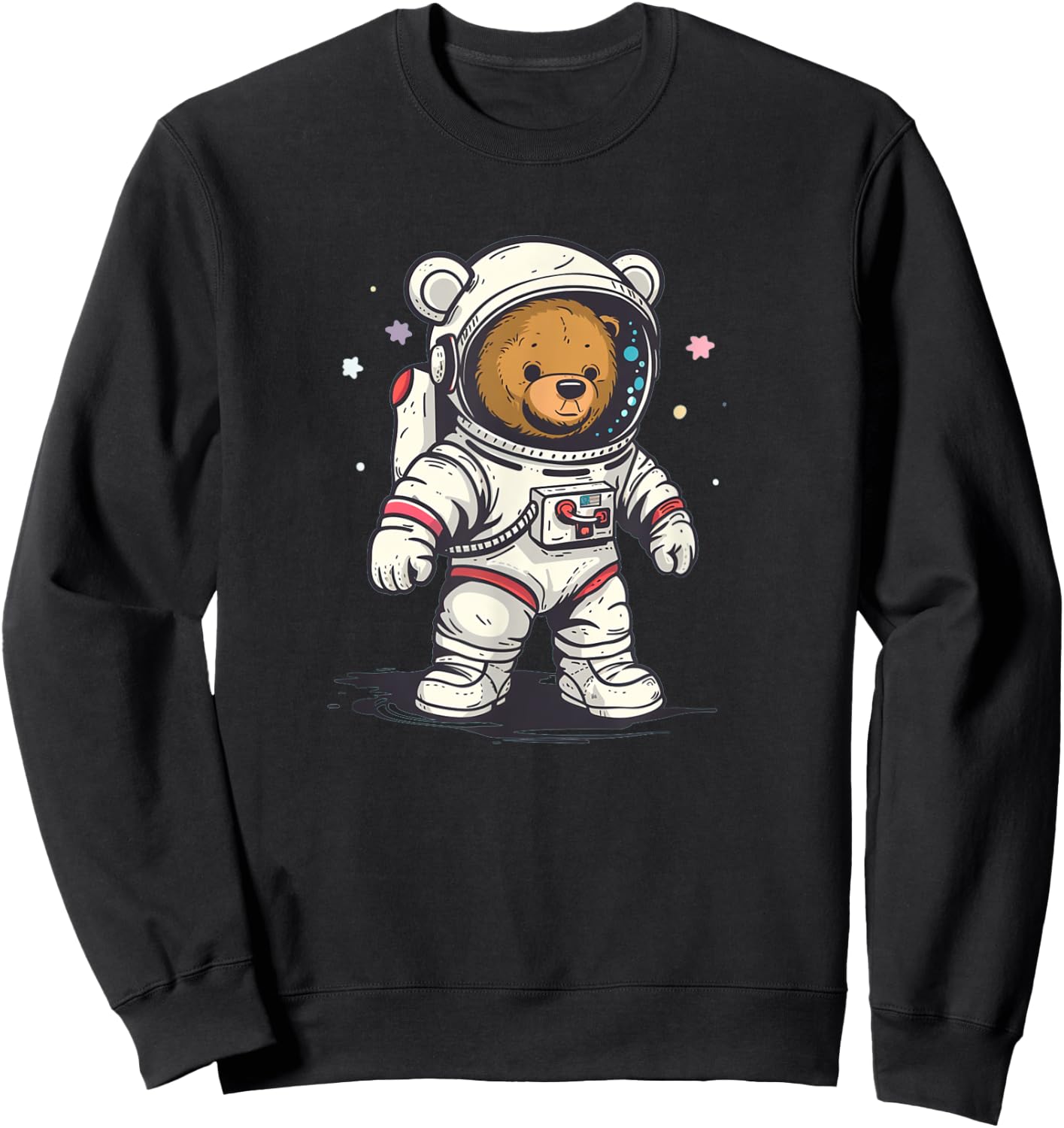 Funny Space Teddy Costume for Bear and Astronaut Lovers Sweatshirt - Sweatshirt | Black