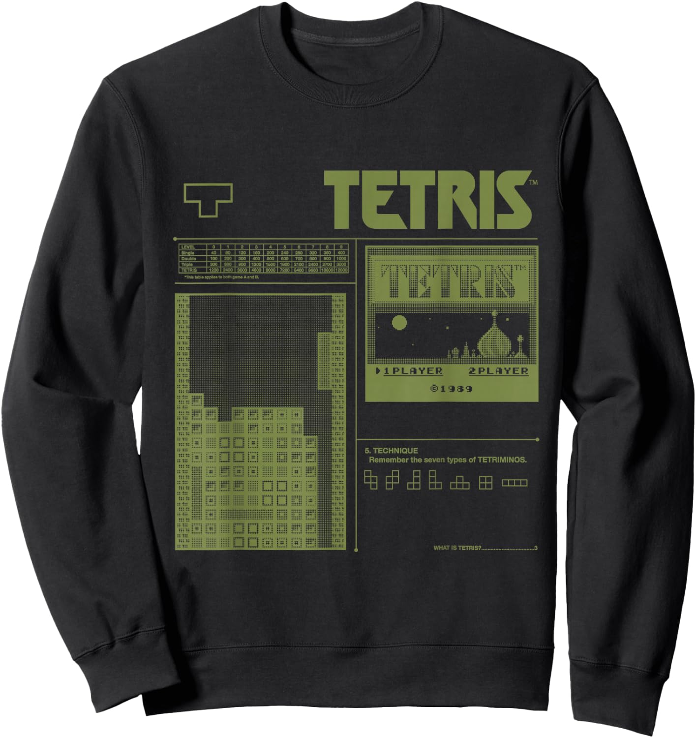 Tetris 8-Bit Modern Sweatshirt - Sweatshirt | Black