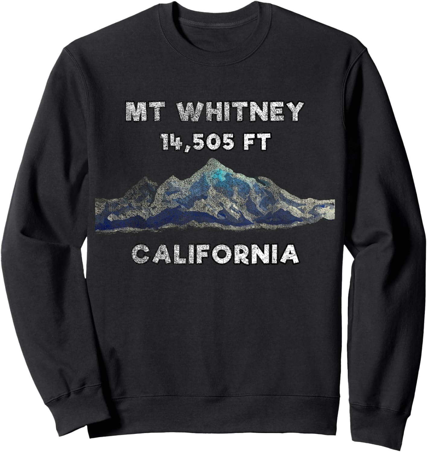 Mount Whitney Shirt with Mountain Scene - Mt Whitney Shirt Sweatshirt - Sweatshirt | Black
