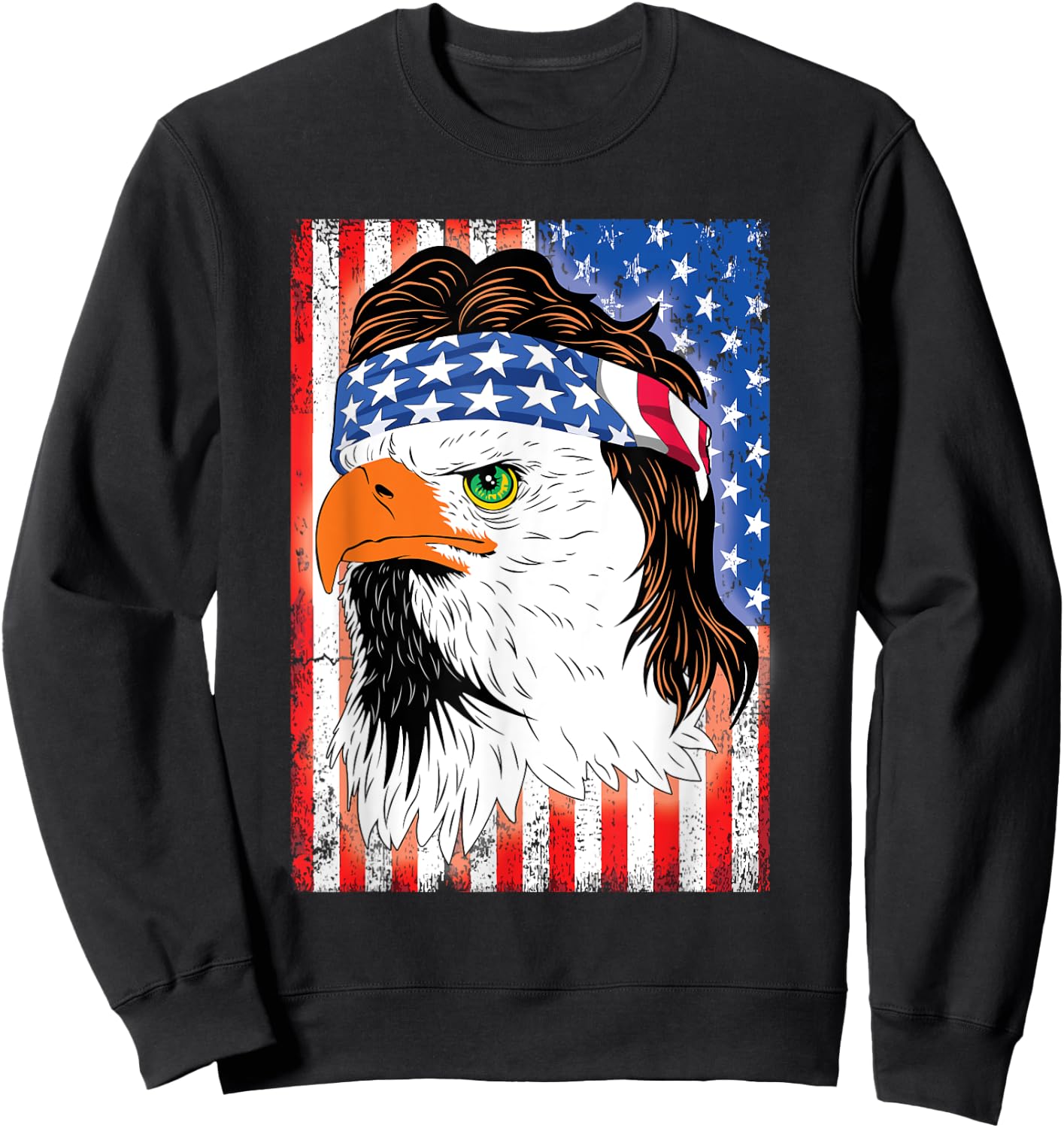 4th of July eagle costume shirt men women kids outfit Sweatshirt - Sweatshirt | Black