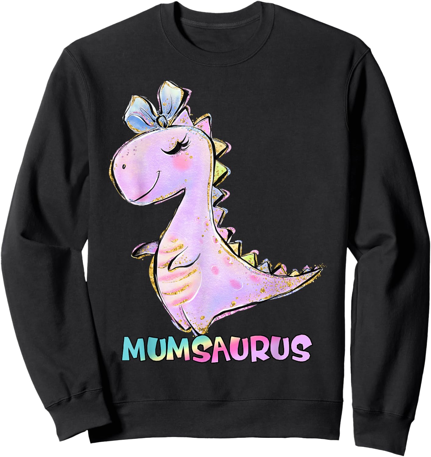 Mum Girl Dinosaur Family Matching Birthday Daughter Mama Mom Sweatshirt - Sweatshirt | Black