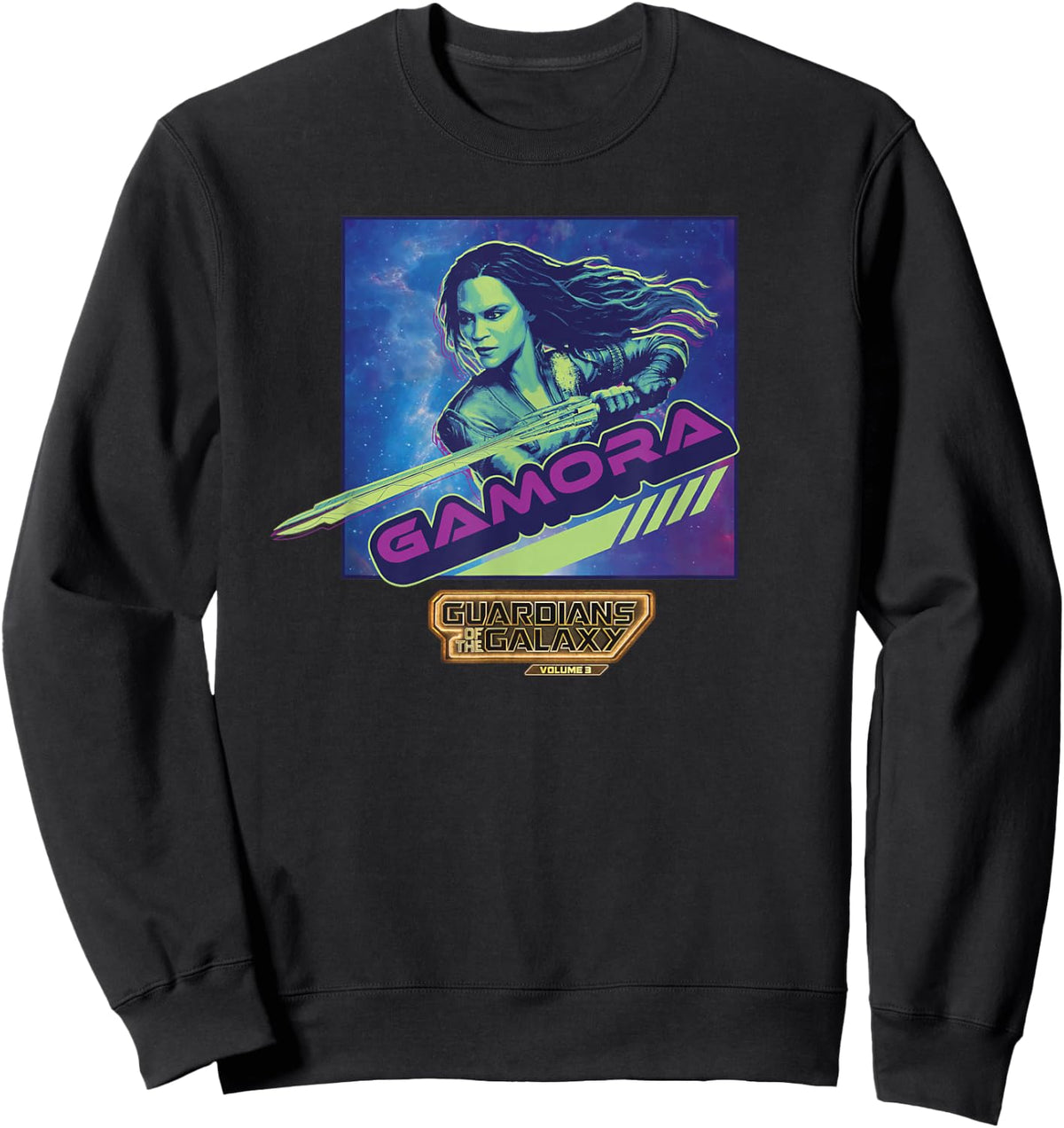 Marvel Guardians of the Galaxy Vol. 3 Vintage Cosmic Gamora Sweatshirt - Sweatshirt | Black
