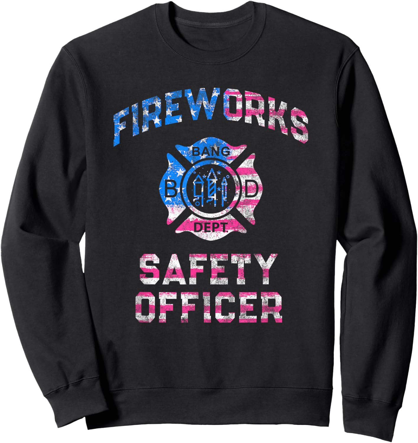 Patriotic FIREWORKS SAFETY OFFICER Director Pyro Engineering Sweatshirt - Sweatshirt | Black