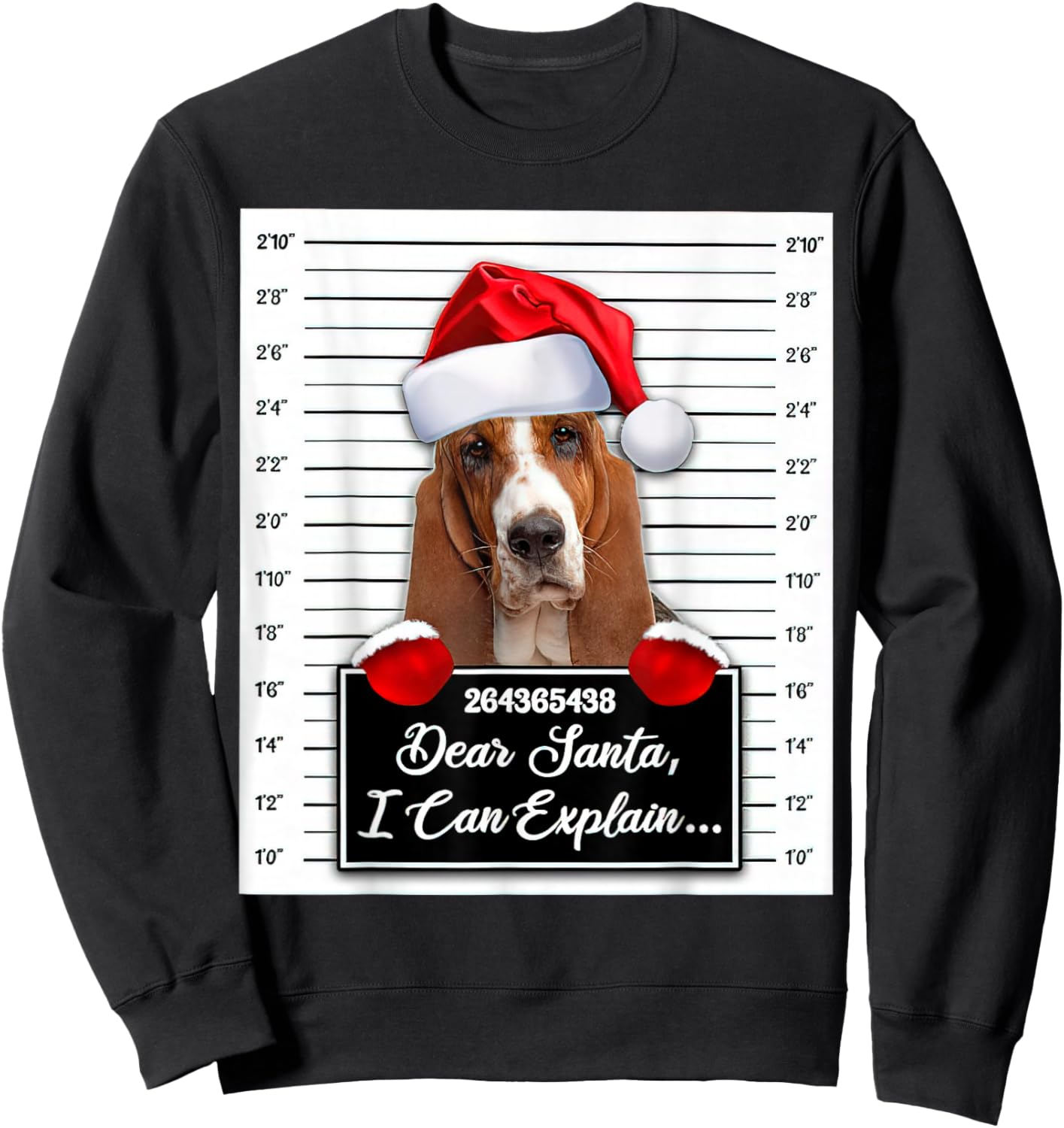 Basset Hound Xmas Dear Santa I Can Explain Funny Christmas Sweatshirt - Sweatshirt | Black