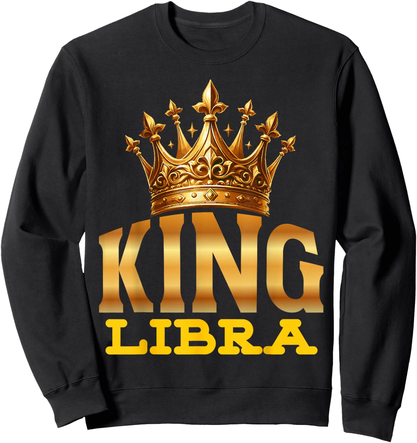 King Libra Balance Zodiac Sign Crown Sweatshirt - Sweatshirt | Black