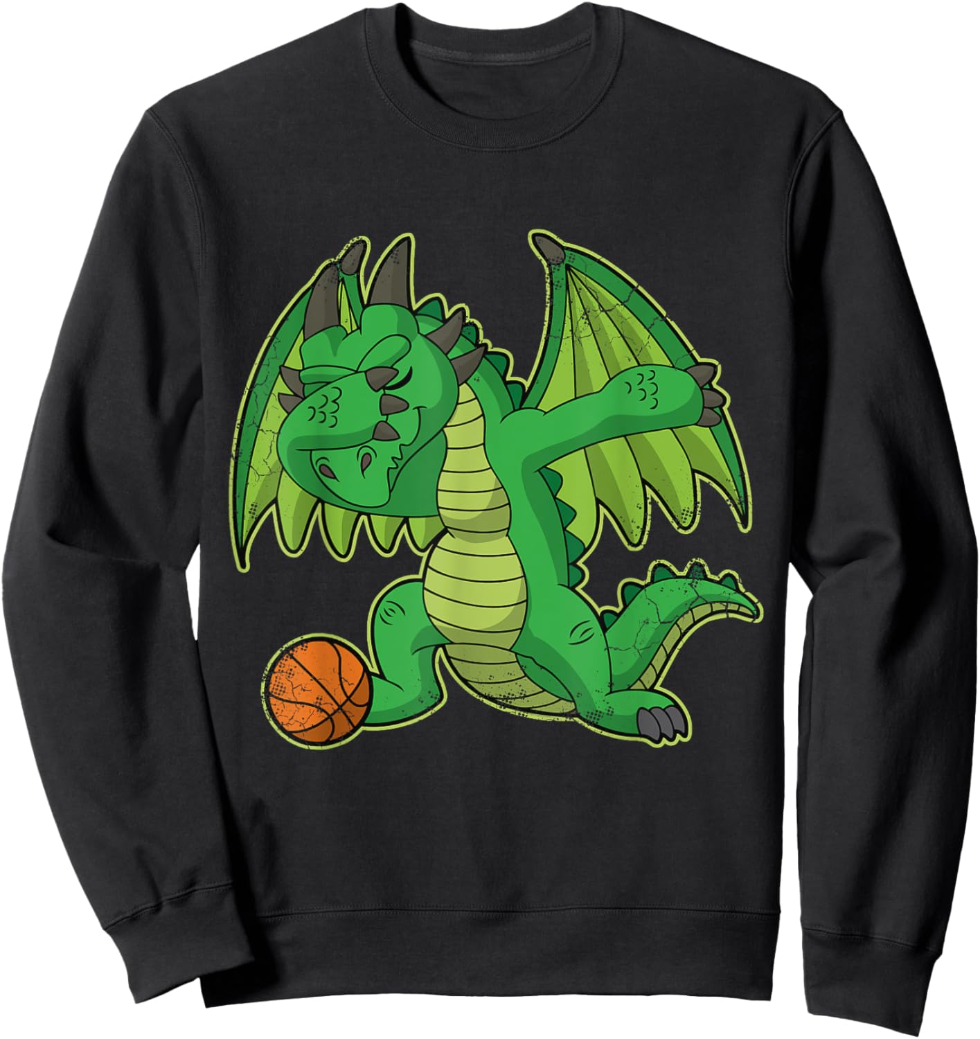 Dabbing Basketball Dragon Team Tournament Player Coach Kids Sweatshirt - Sweatshirt | Black