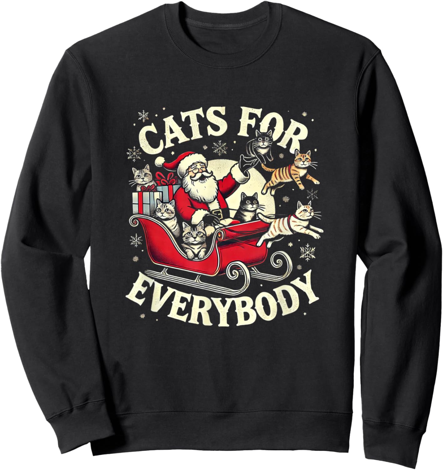 Santa Cat Lover Christmas Cats Sweatshirt - Sweatshirt | Black