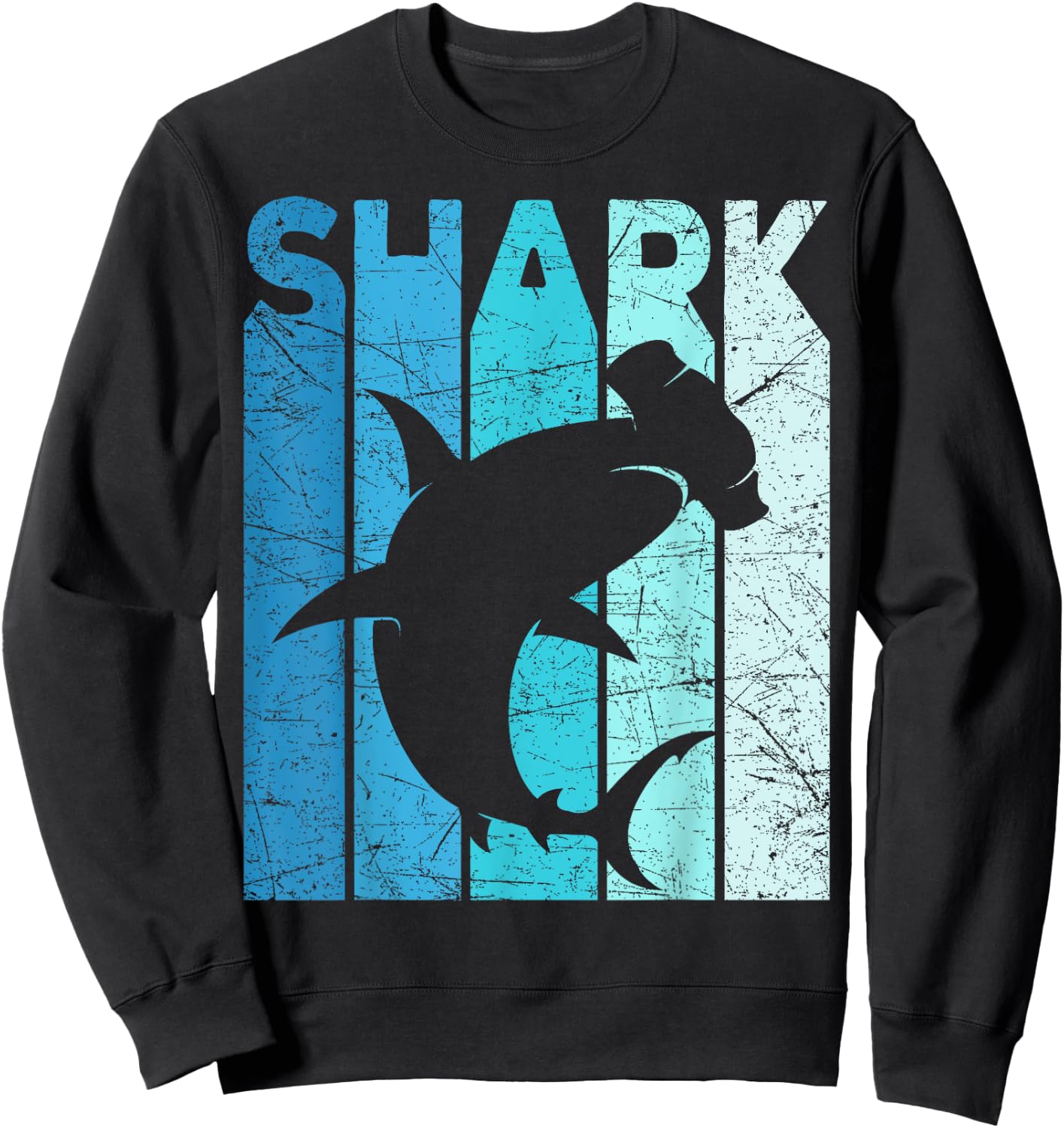 Hammerhead Shark Vintage Shark Lover Retro Oceanography Sweatshirt - Sweatshirt | Black