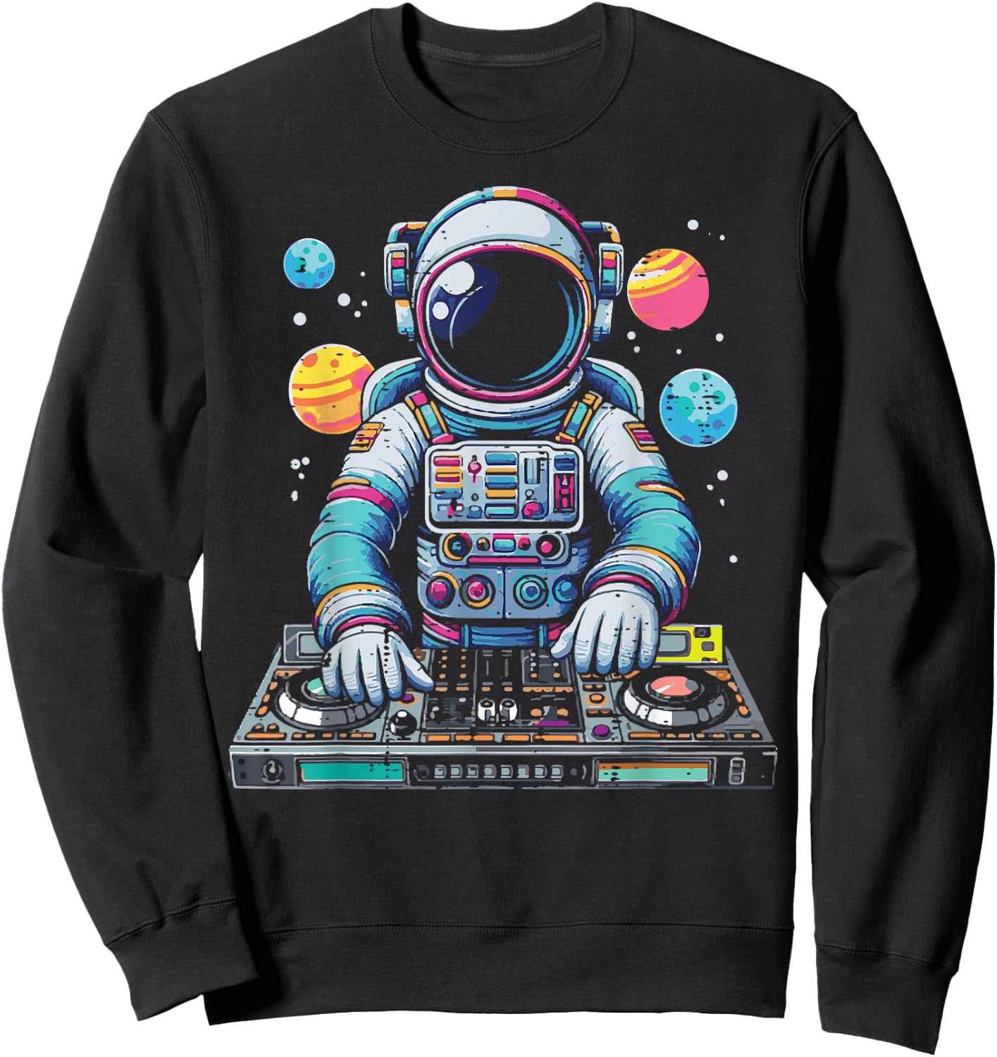 Astronaut Disc Jockey Spaceman Dj Space Music Men Boys Kids Sweatshirt - Sweatshirt | Black