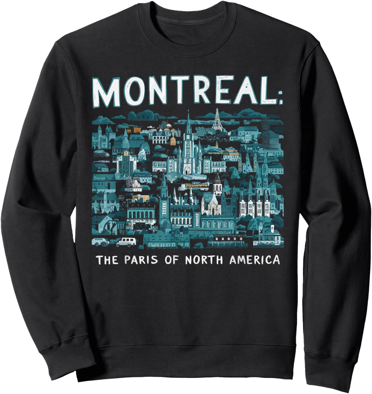 Montreal Quebec Canadian Travel Vacation I Love Canada Sweatshirt - Sweatshirt | Black