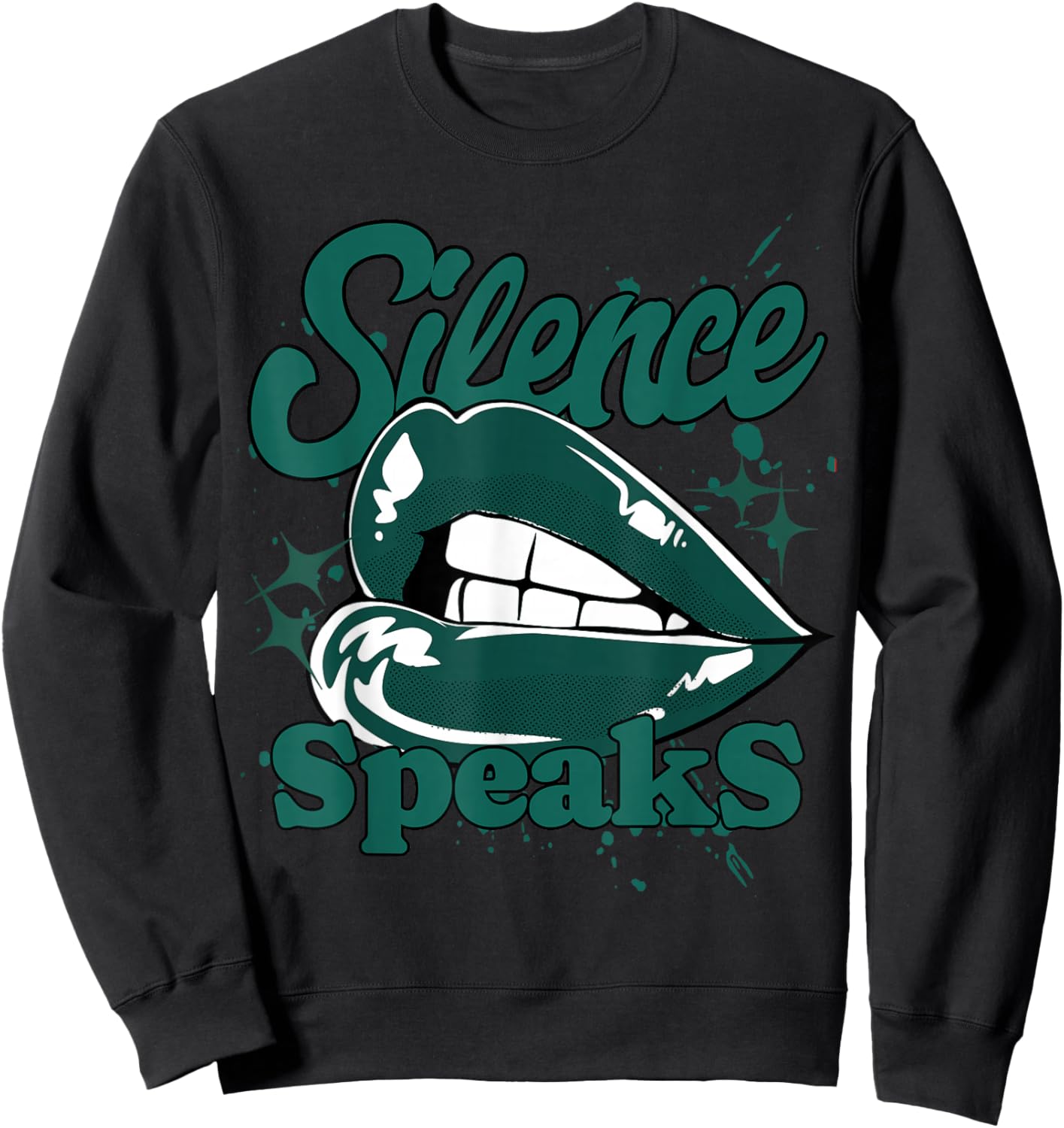Silence Speaks Oxidized Green 4s Matching Women Sweatshirt - Sweatshirt | Black
