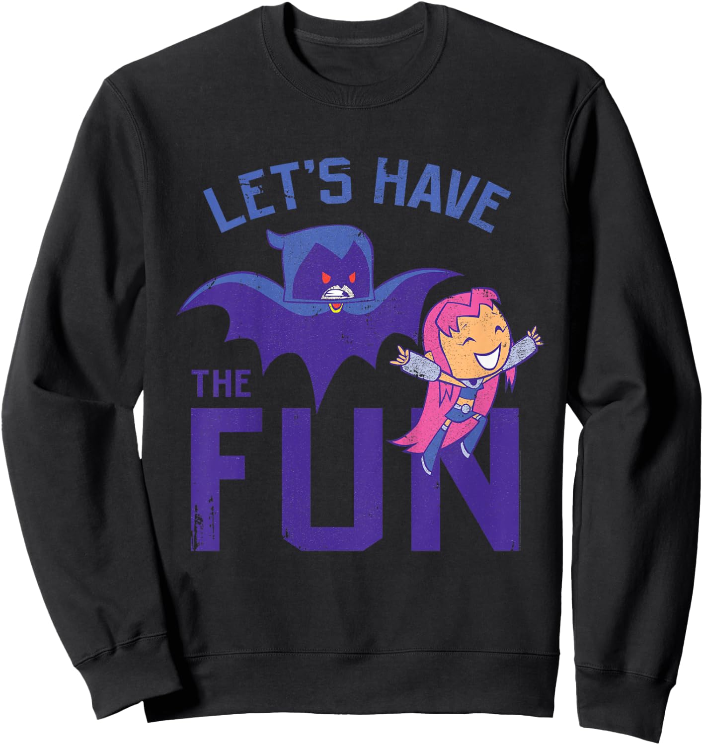 Kids DC Comics Teen Titans Go! Starfire Raven Let's Have The Fun Sweatshirt - Sweatshirt | Black