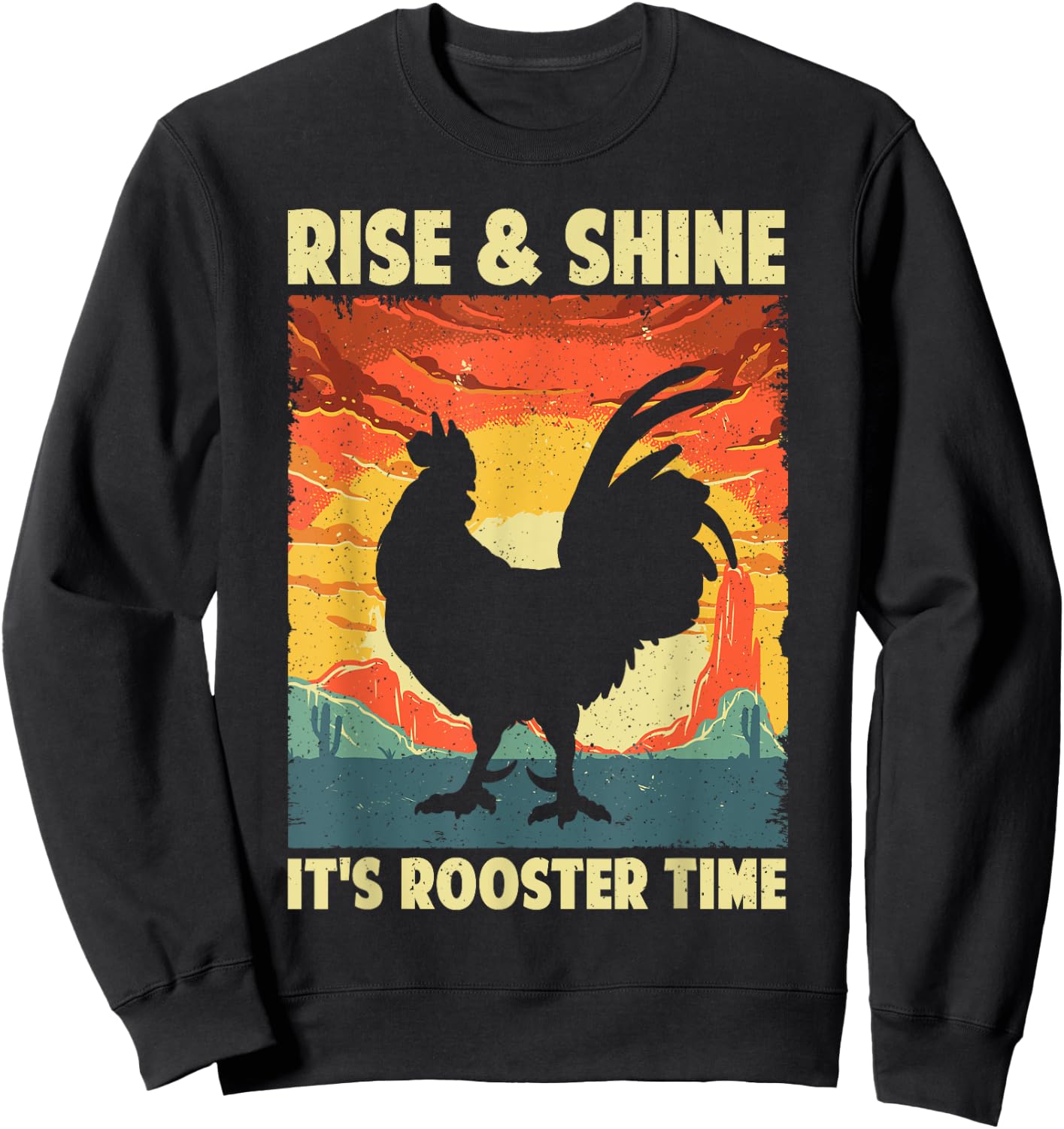 Funny Chicken Rooster Design Women Rooster Lover Sweatshirt - Sweatshirt | Black